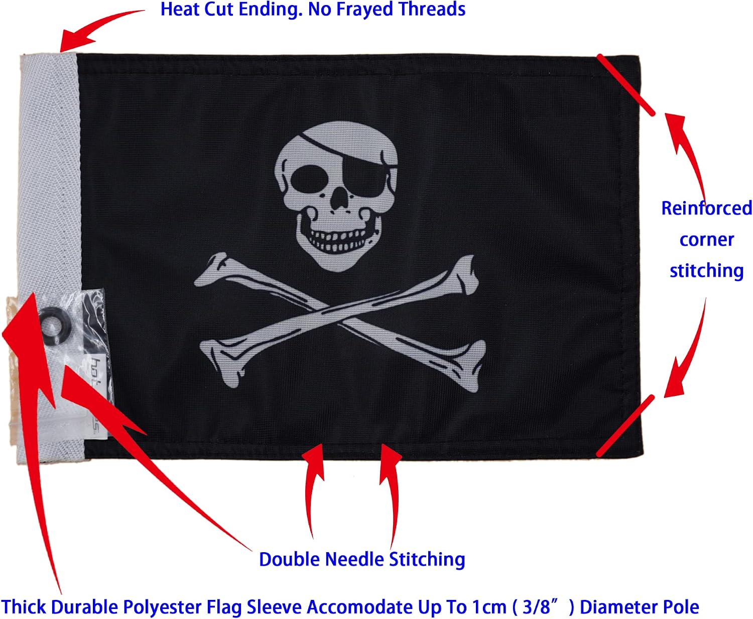 Motorcycle Flag 6 x 9 Or 10 x 15 Inch (6"X9", USA)