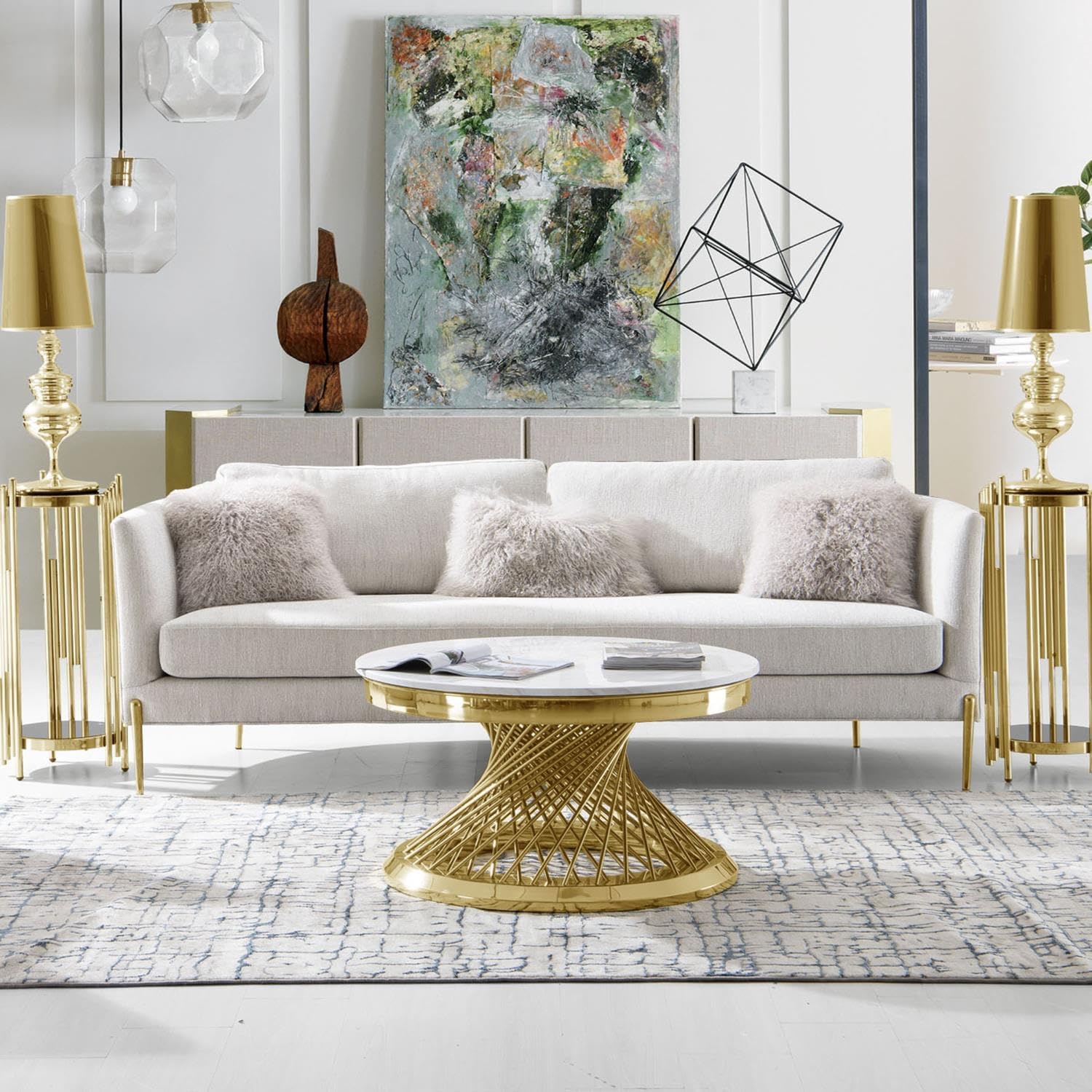 Lane Sofa in Light Cream Fabric