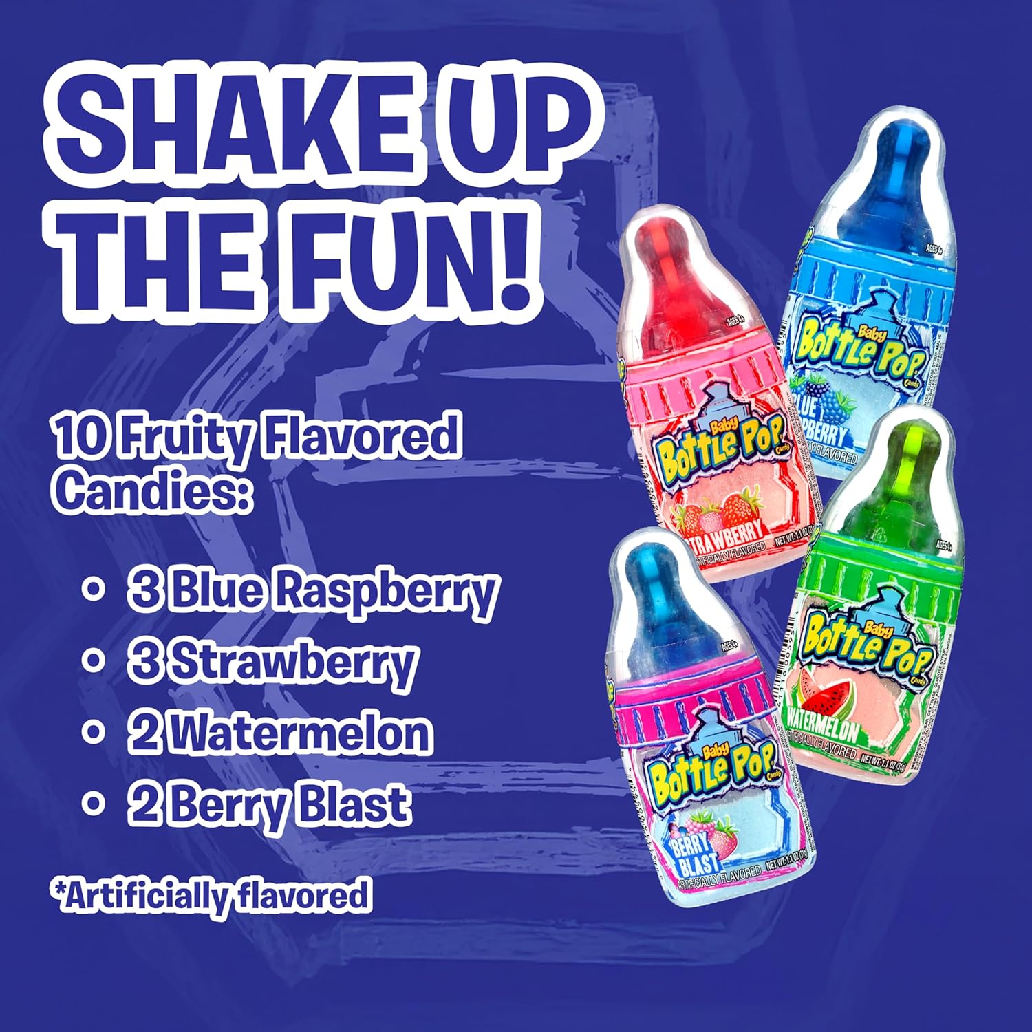 Baby Bottle Pop Candy Lollipops Variety Pack - 10 Ct Individually Wrapped