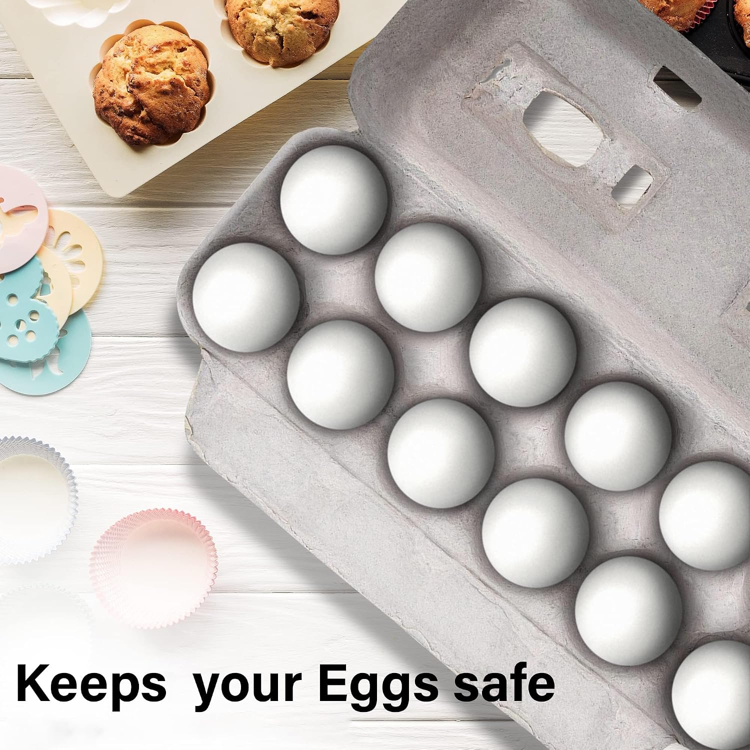MT Products Blank Natural Pulp Egg Cartons Holds Up to Twelve Eggs 11.50" x 4.2" x 1.25" - Perfect for Chicken Farm (Pack of 15) - Made in the USA