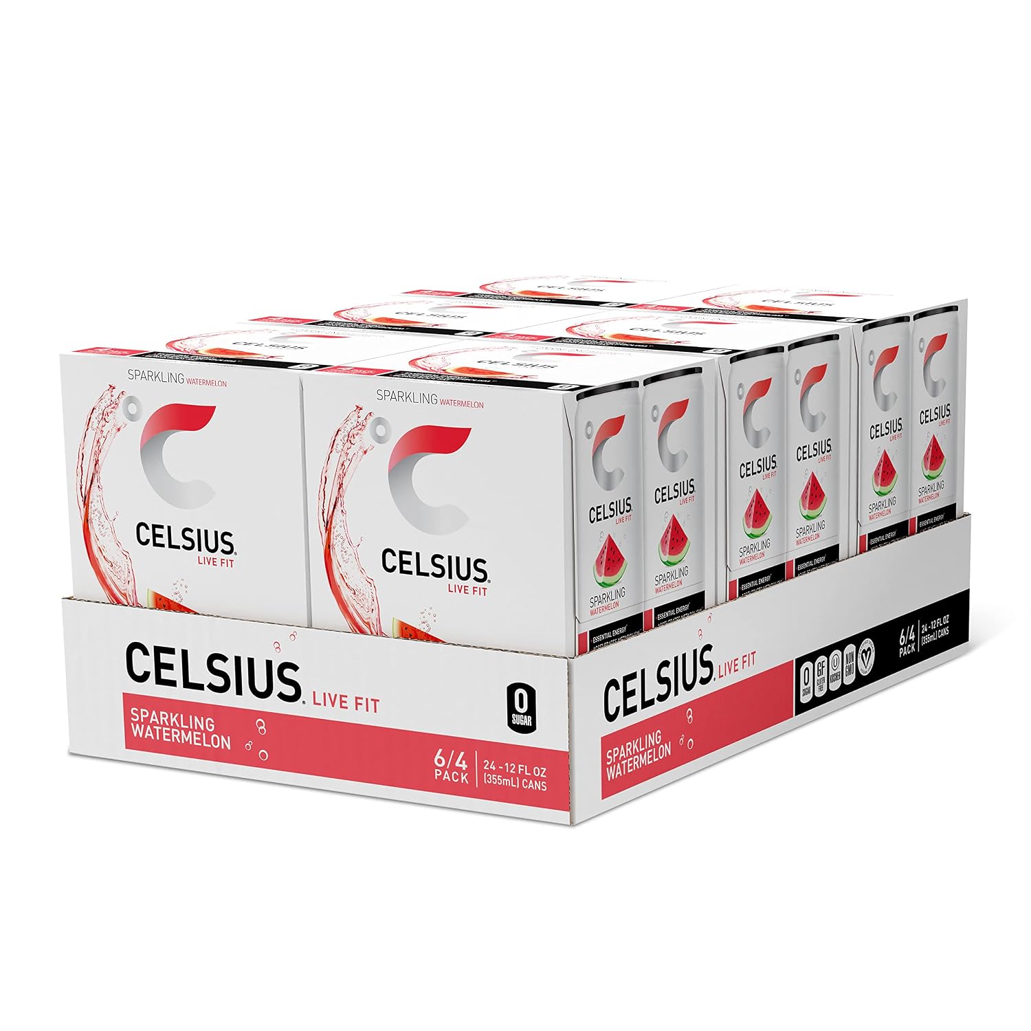 CELSIUS Sparkling Orange, Sugar Free Energy Drink, 12 Fl Oz (Pack of 4)