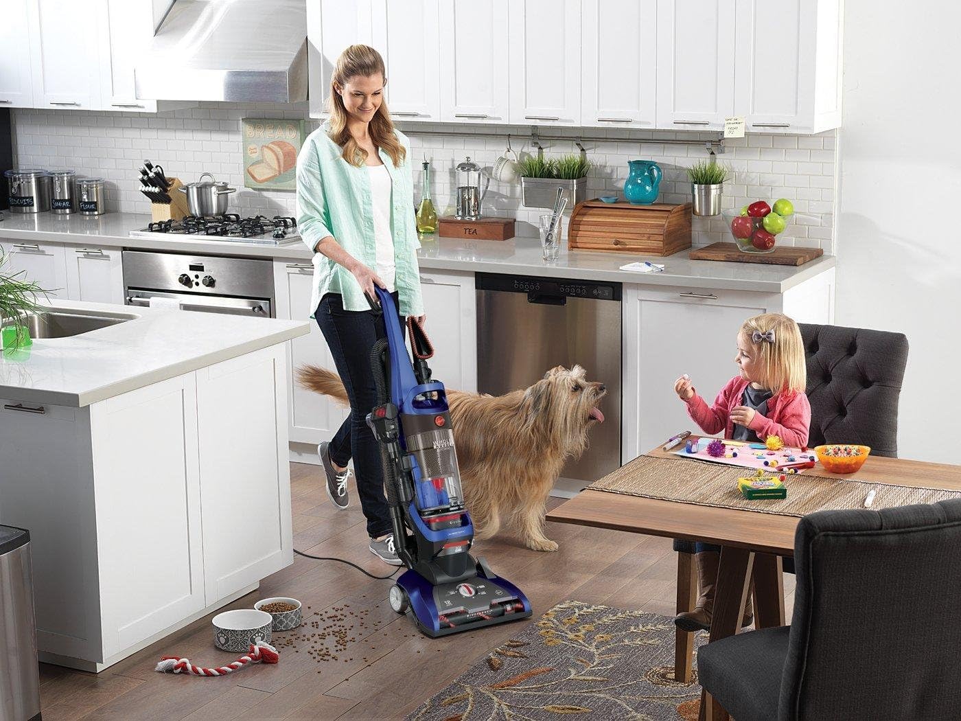 Hoover WindTunnel 2 Whole House Rewind Bagless Vacuum Cleaner | Corded Upright Vac, HEPA Media Filtration, Blocks Allergens and Absorbs Odors