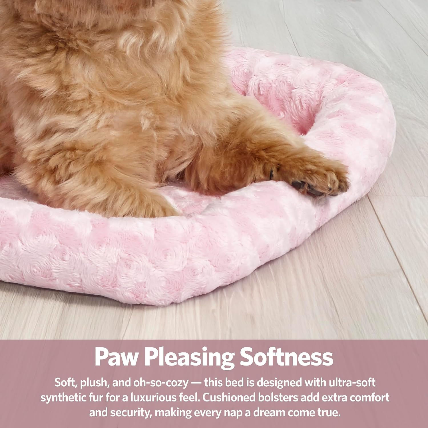 MidWest Homes for Pets QuietTime XXS Dog Bed – Cinnamon Faux Fur Bolster, Ultra-Soft and Machine Washable, Fits 18-Inch Crates and Carriers, for Small Dogs and Cats
