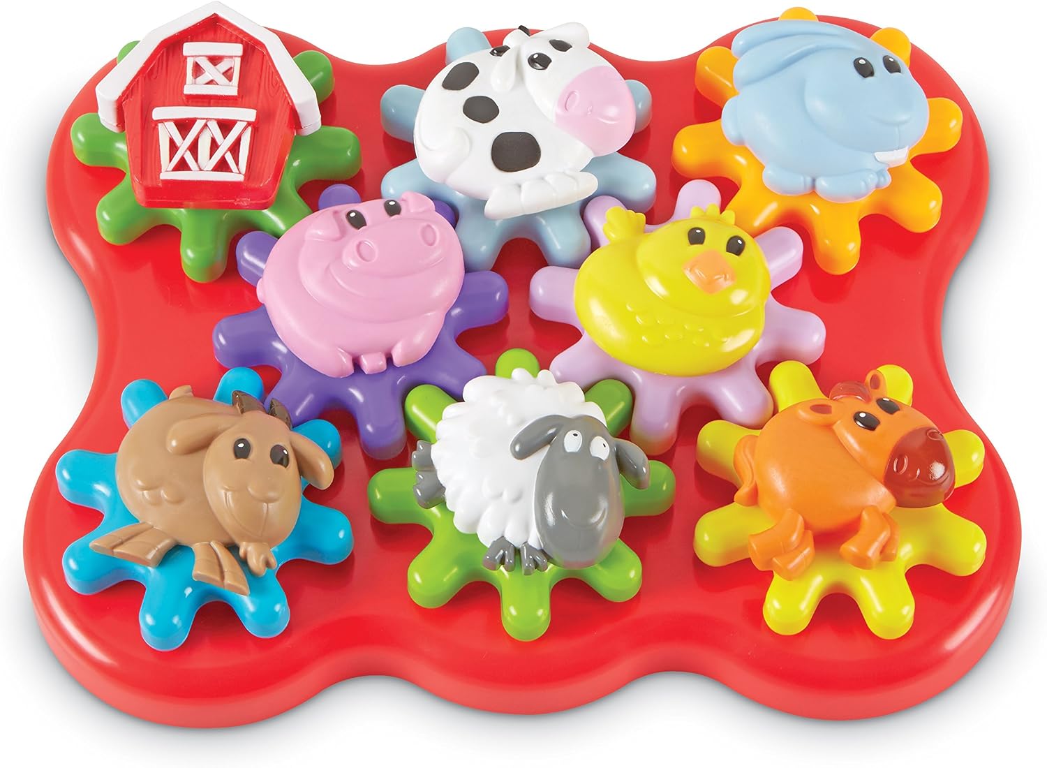 Learning Resources Barnyard Friends Build & Spin - Toddler Sensory Toys, Montessori Building Set, Preschool STEM, Busy Board Cogs and Gears for Kids
