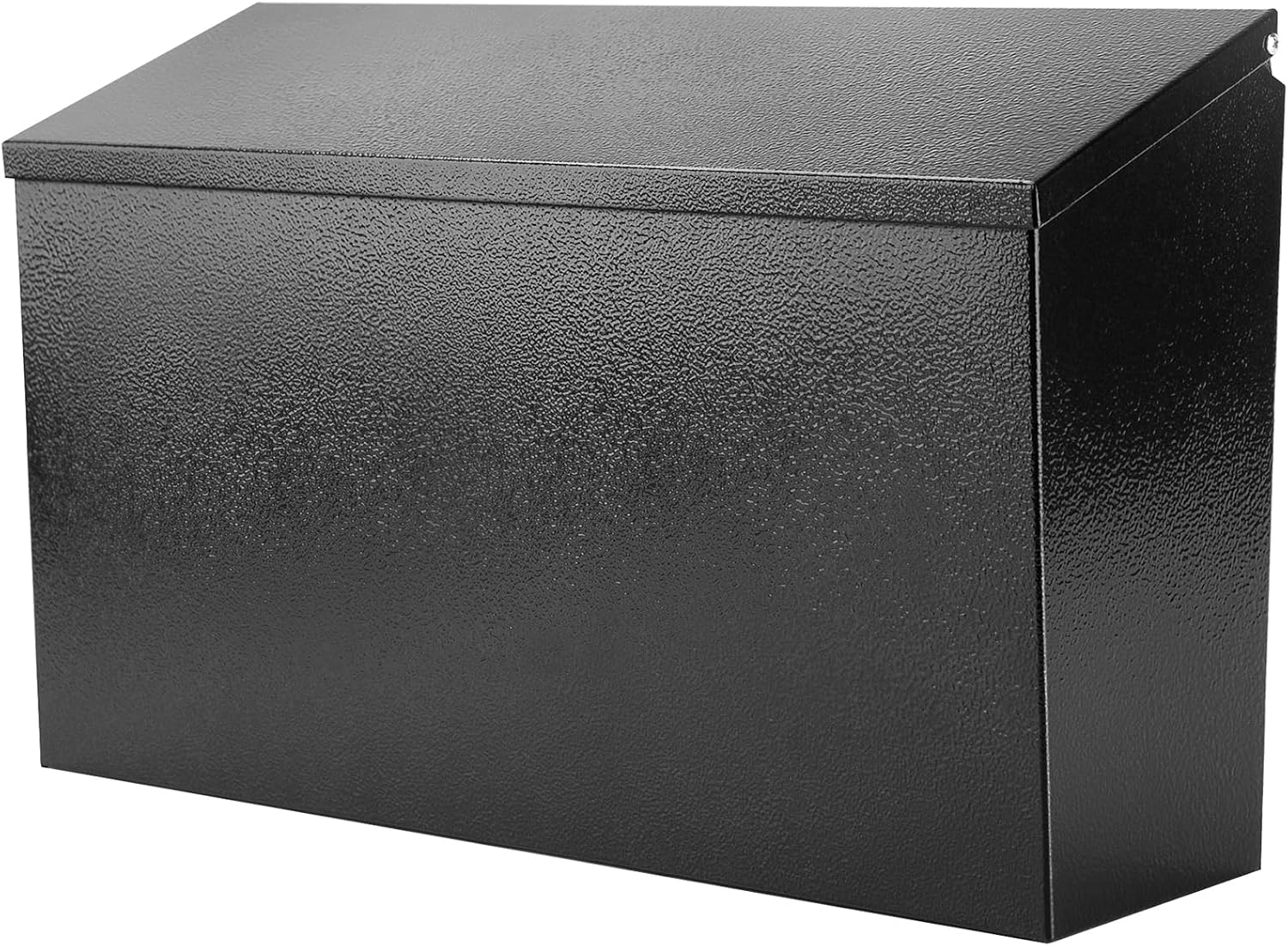 Locking Mailbox Wall Mount for Outside– Jssmst Mailboxes with Key Lock for Front Door Fence, Large Capacity Letter Box, 14.3 x 4.1 x 11.8 Inch, Black, SM-HPB911BN