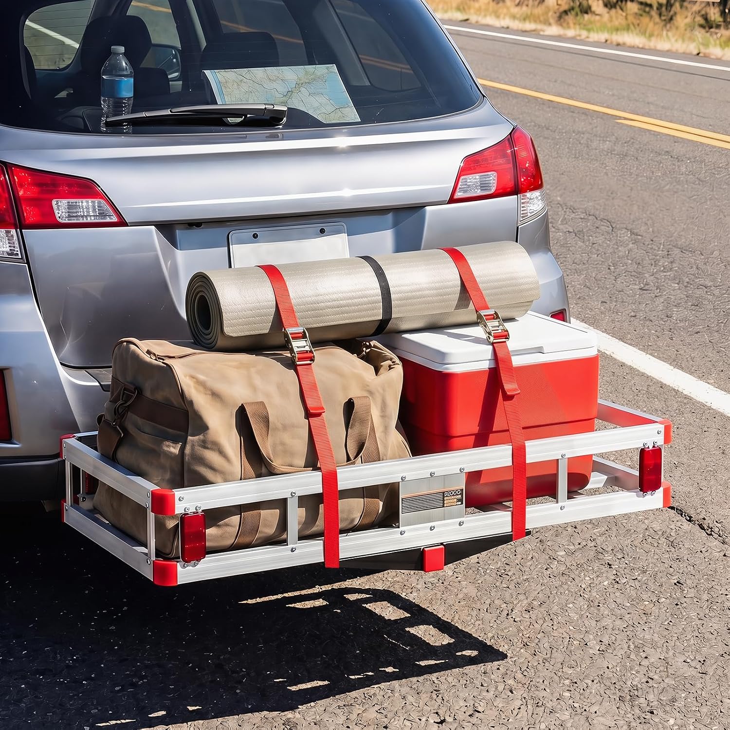 Goplus Hitch Cargo Carrier, Aluminum Hitch Mount Cargo Basket with 500LBS Capacity, Fits 2” Receiver