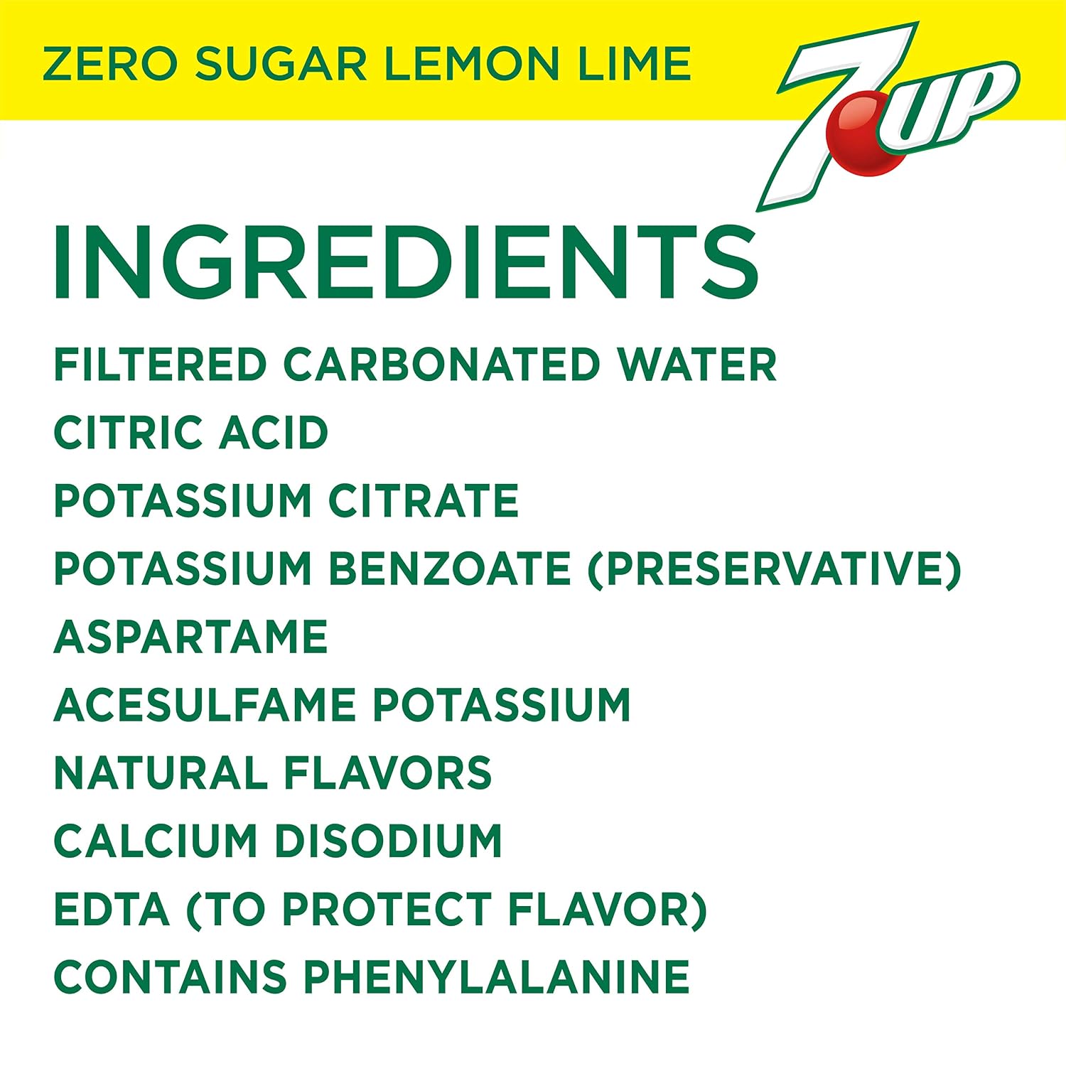 Zero Sugar 7-Up Soda, 12 Oz., Pack of 12