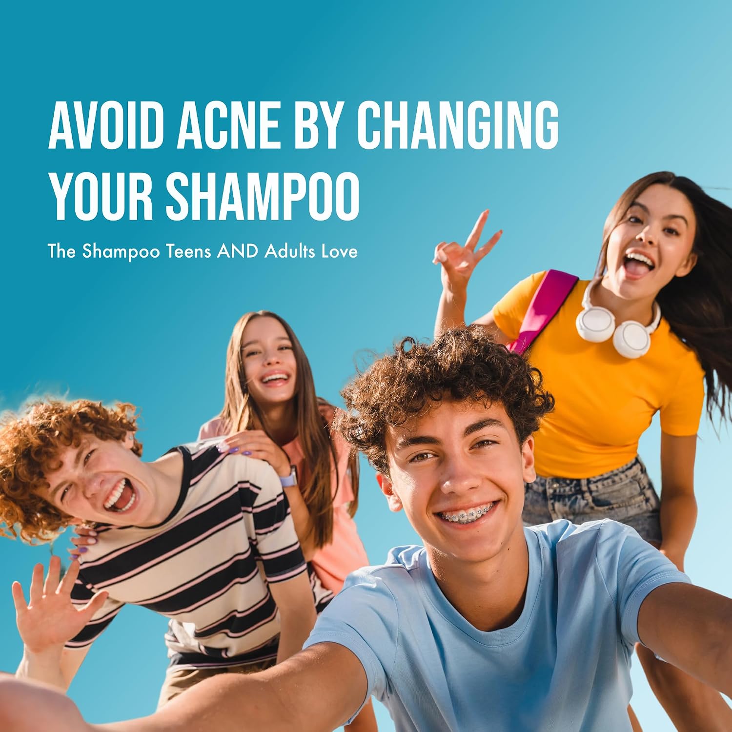 Teenology Teen Shampoo – Avoid Acne Breakouts, Sulfate & Paraben Free | Blueberry Pomegranate Cucumber – Free of pore-clogging oils – non-comedogenic formula with botanicals for acne-prone skin