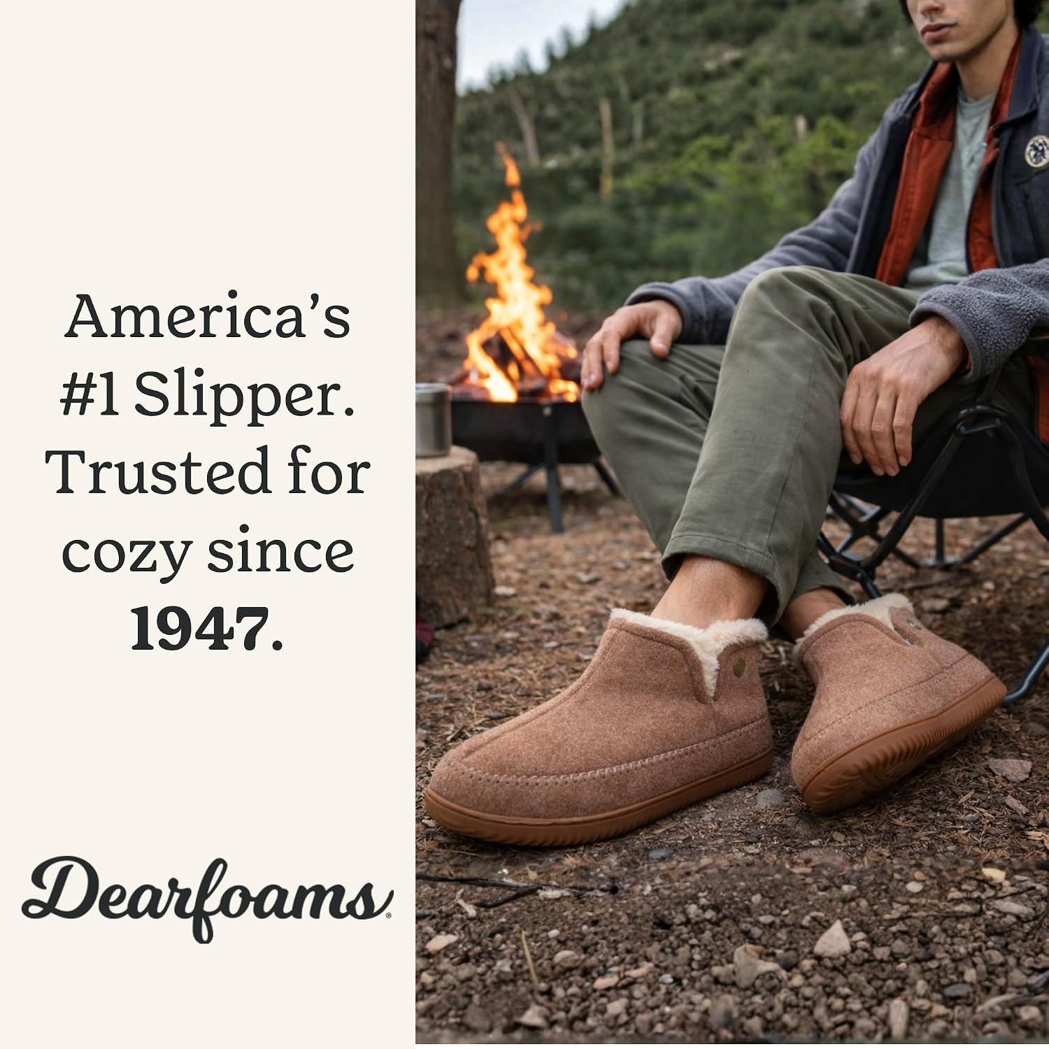 Dearfoams Men's Memory Foam Indoor House Slippers Brixen Ankle Boot House Shoes - Gifts for Men