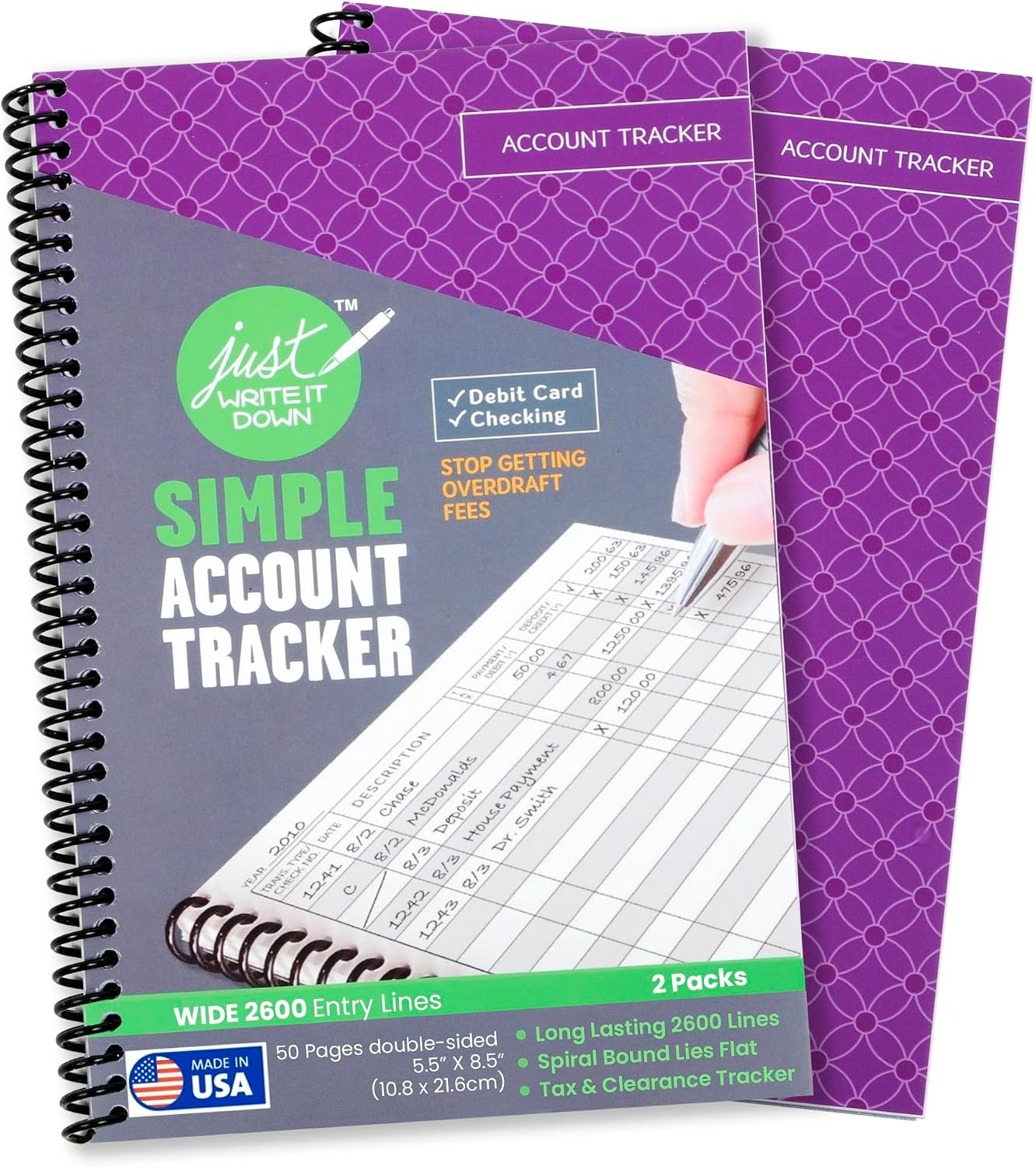 The Superior Register's Premium Check Book Register & Debit Card Ledger Notebook - Checking Account Register, Business Ledger, Cash Log & Expense Tracker - Standard Edition - 1 Pc, Teal