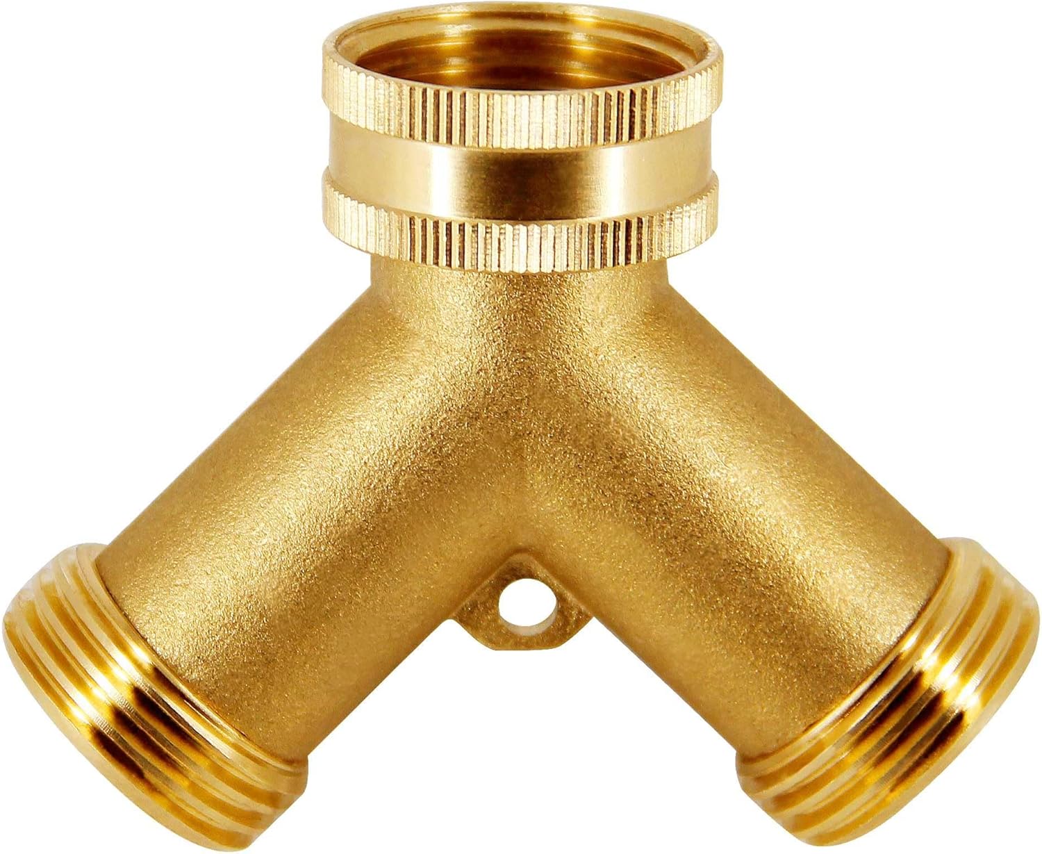 Triumpeek Brass Garden Hose Splitter, 3/4 Inch 2-Way Y Brass Hose Connector with O-ring Washers & Tape