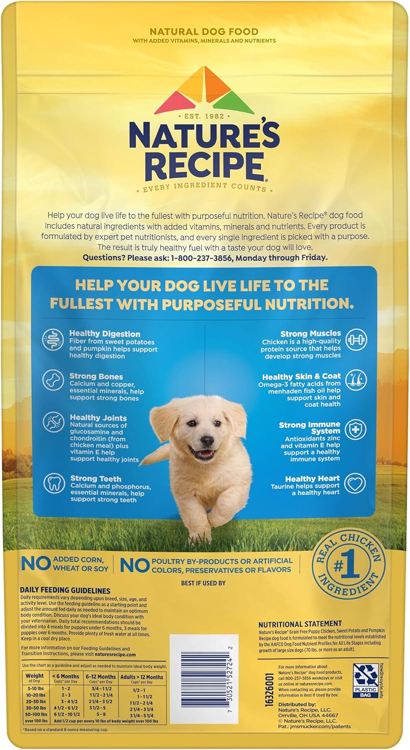 Nature's Recipe Grain Free Puppy Dry Dog Food, 4 lb. Bag