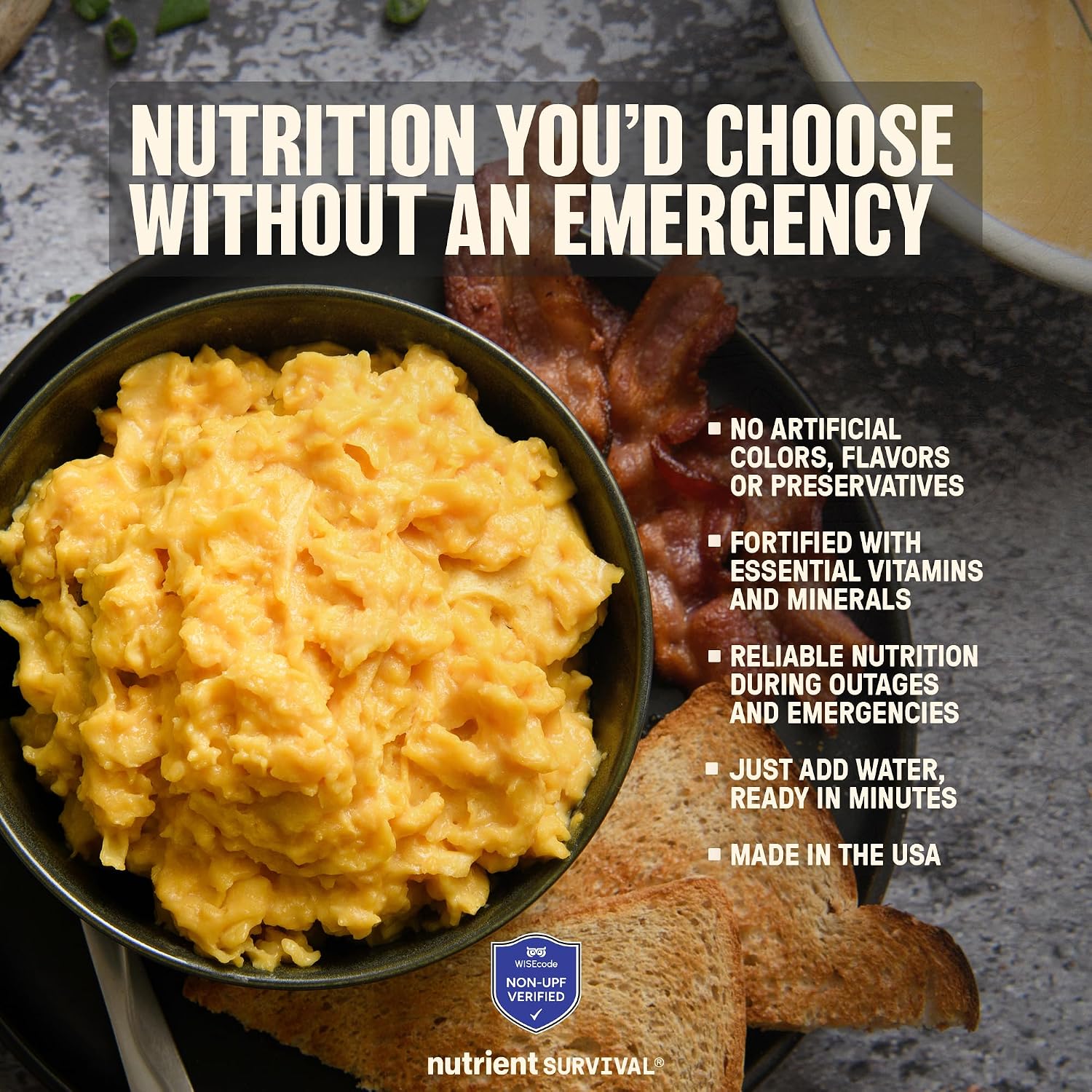 Nutrient Survival Vitamin Powdered Milk, Freeze Dried Prepper Supplies & Emergency Food Supply, 21 Essential Nutrients, Soy & Gluten Free