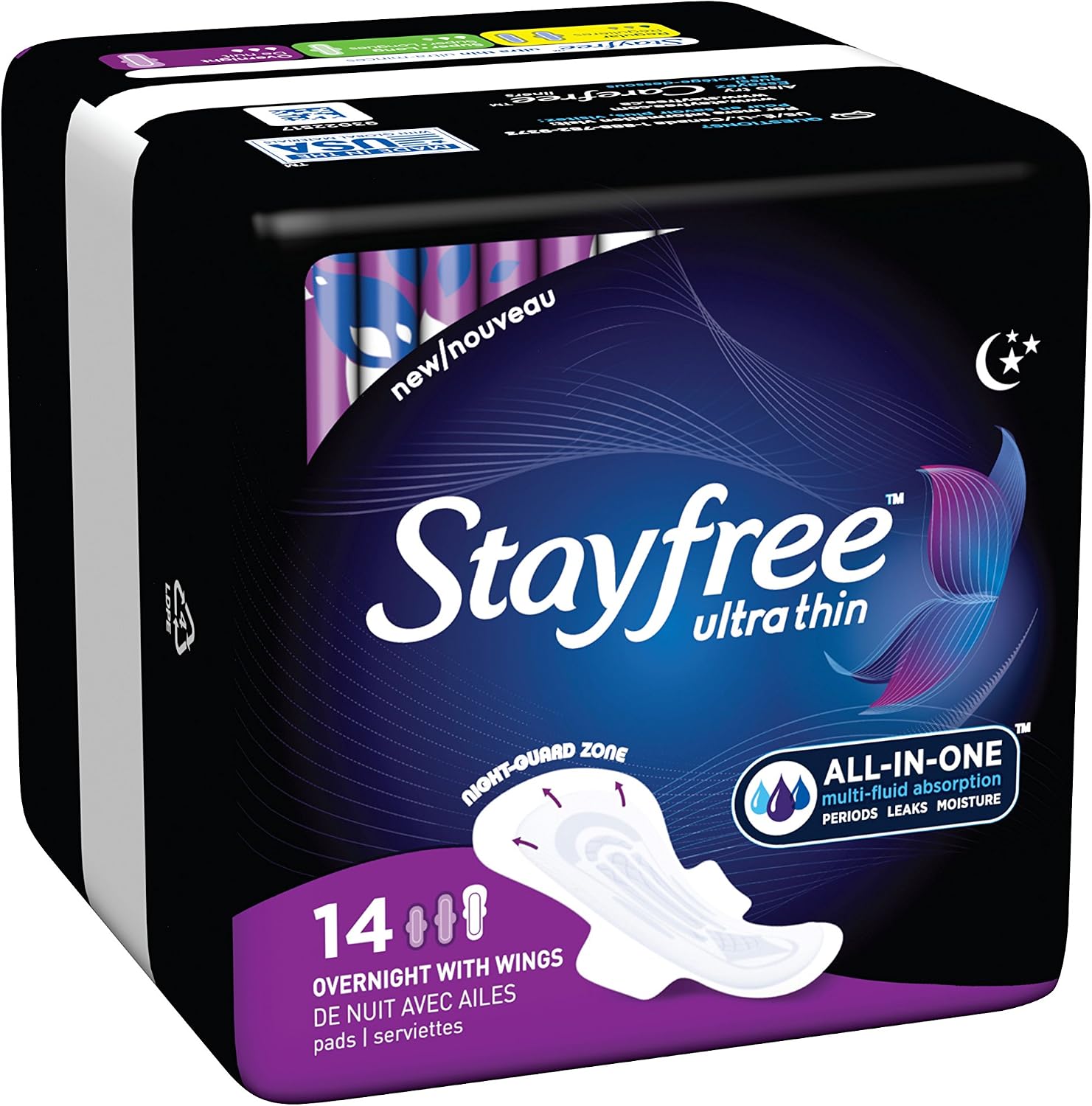 Stayfree Ultra Thin Overnight Pads with Wings - 14 Ct (Pack of 2)