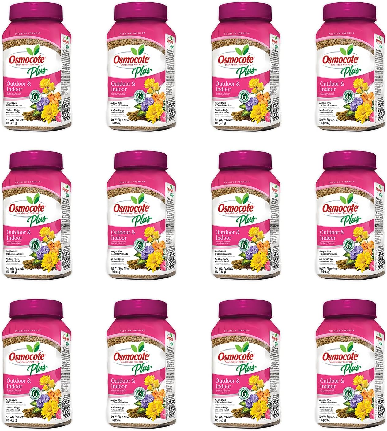 Osmocote Smart-Release Plant Food Plus Outdoor & Indoor, Plant Fertilizer, 1 lb. (12-Pack)