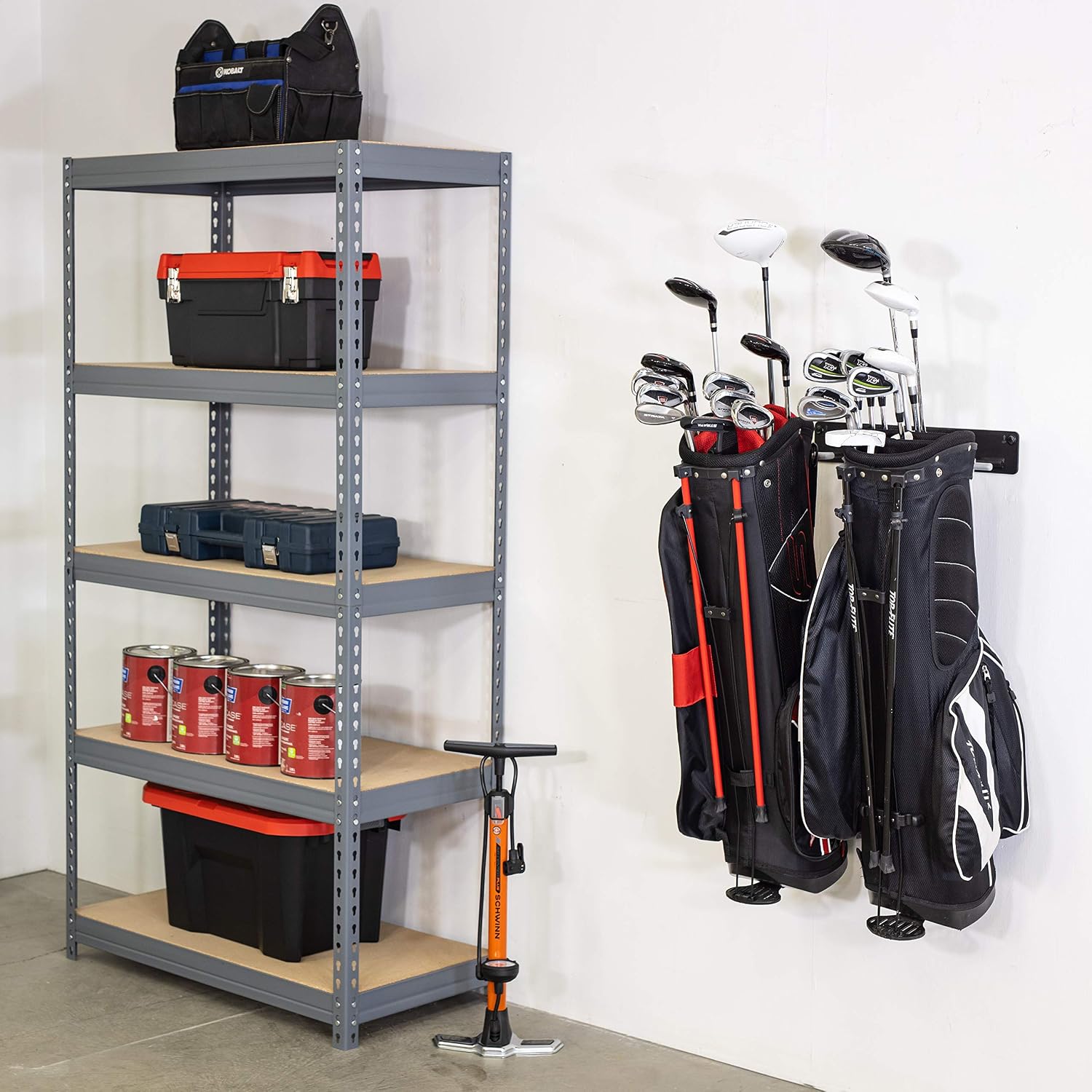 StoreYourBoard BLAT 4 Golf Bag Wall Mount | Home & Garage Storage Hooks | Golf Bag Holder | Heavy-Duty Wall Mount Organizer for Golf Bags & Accessories