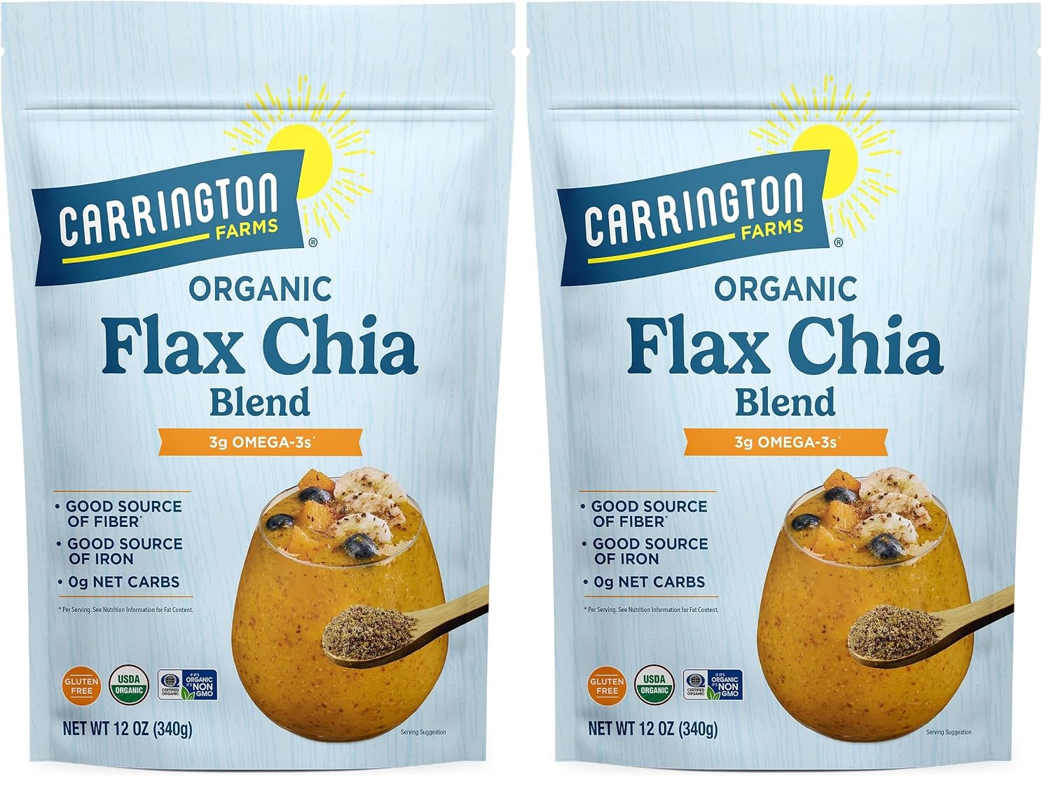 Carrington Farms Organic Milled Flax Seed 14 oz - Ground Flaxseed for Smoothies, Oatmeal, Baking & Vegan Egg Substitute | Omega-3, Fiber & Lignans | Vegan, Non-GMO, Gluten-Free