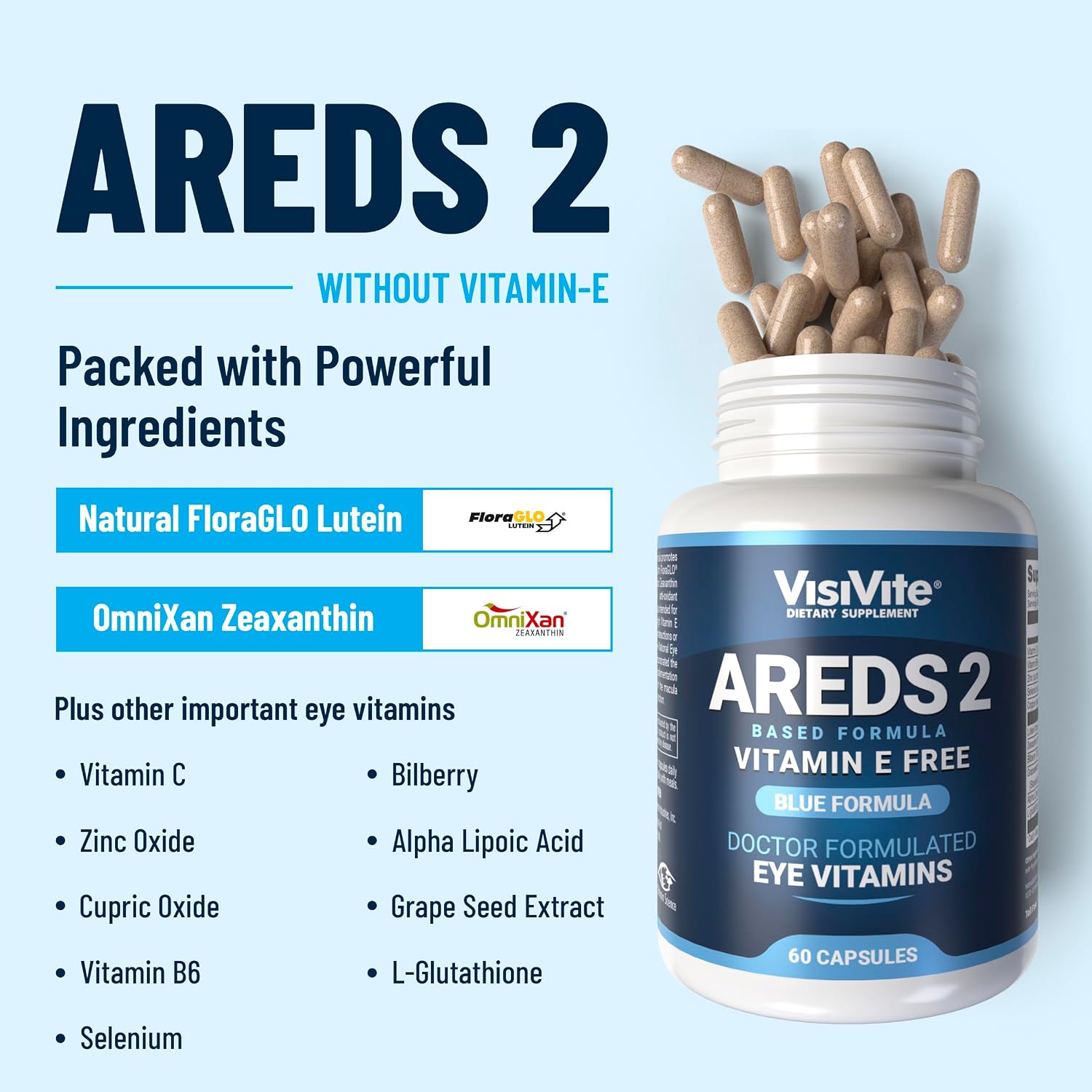 VisiVite AREDS 2 Eye Vitamins for Seniors Without Vitamin E