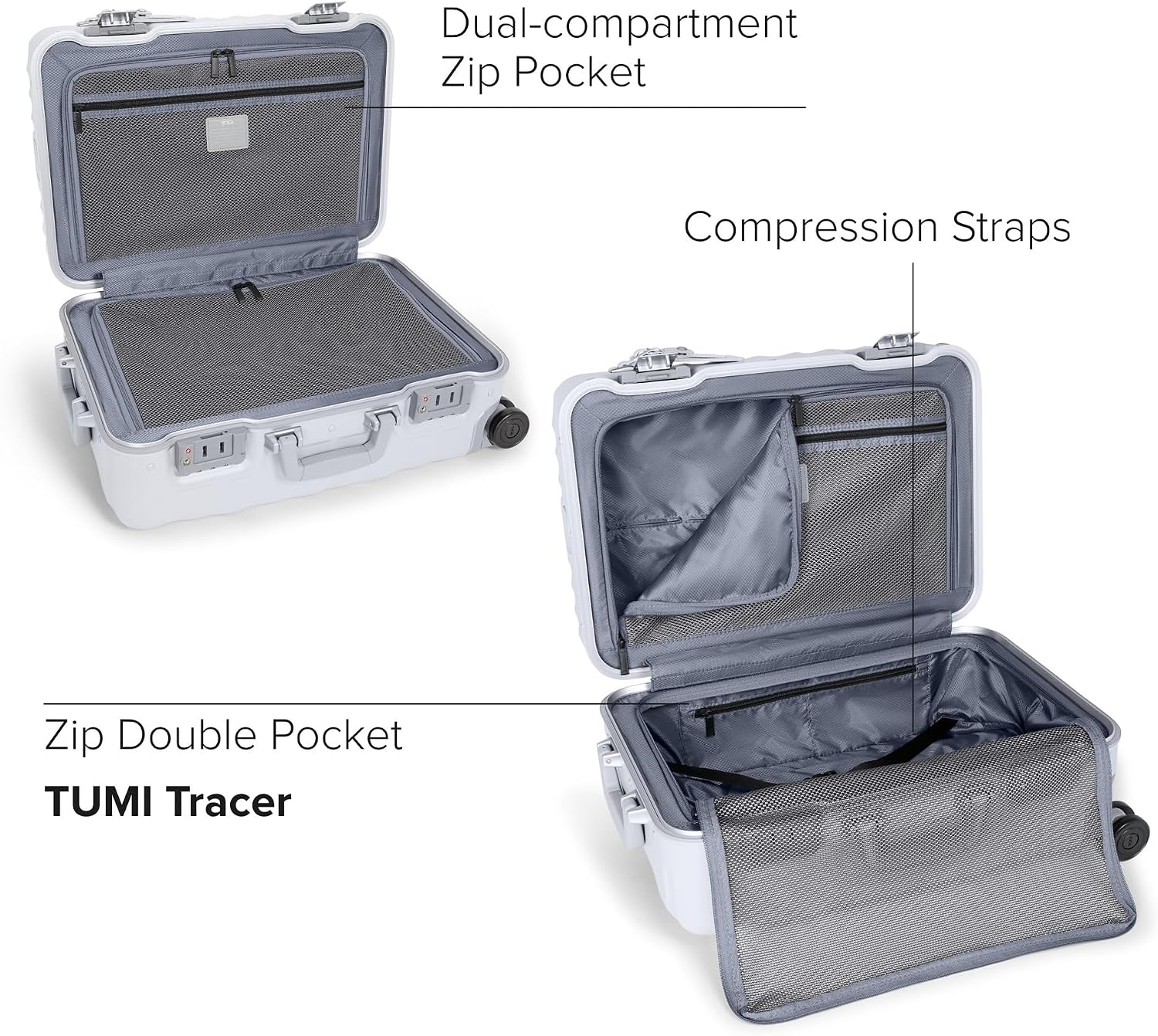 TUMI 19 Degree Frame Continental 4 Wheel Carry-On - Lightweight Suitcase - Hard Shell Luggage - 21.8" X 15.8" X 9.0" - Black Textured