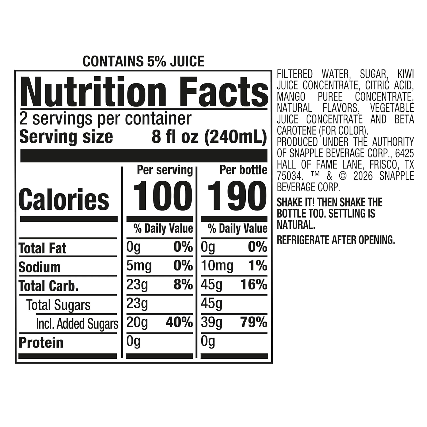 Snapple Apple Juice Drink, 16 Fl Oz Recycled Plastic Bottle, All Natural, No Artificial Flavors Or Sweeteners, Gluten-free, Contains 10% Real Juice 12 Pack