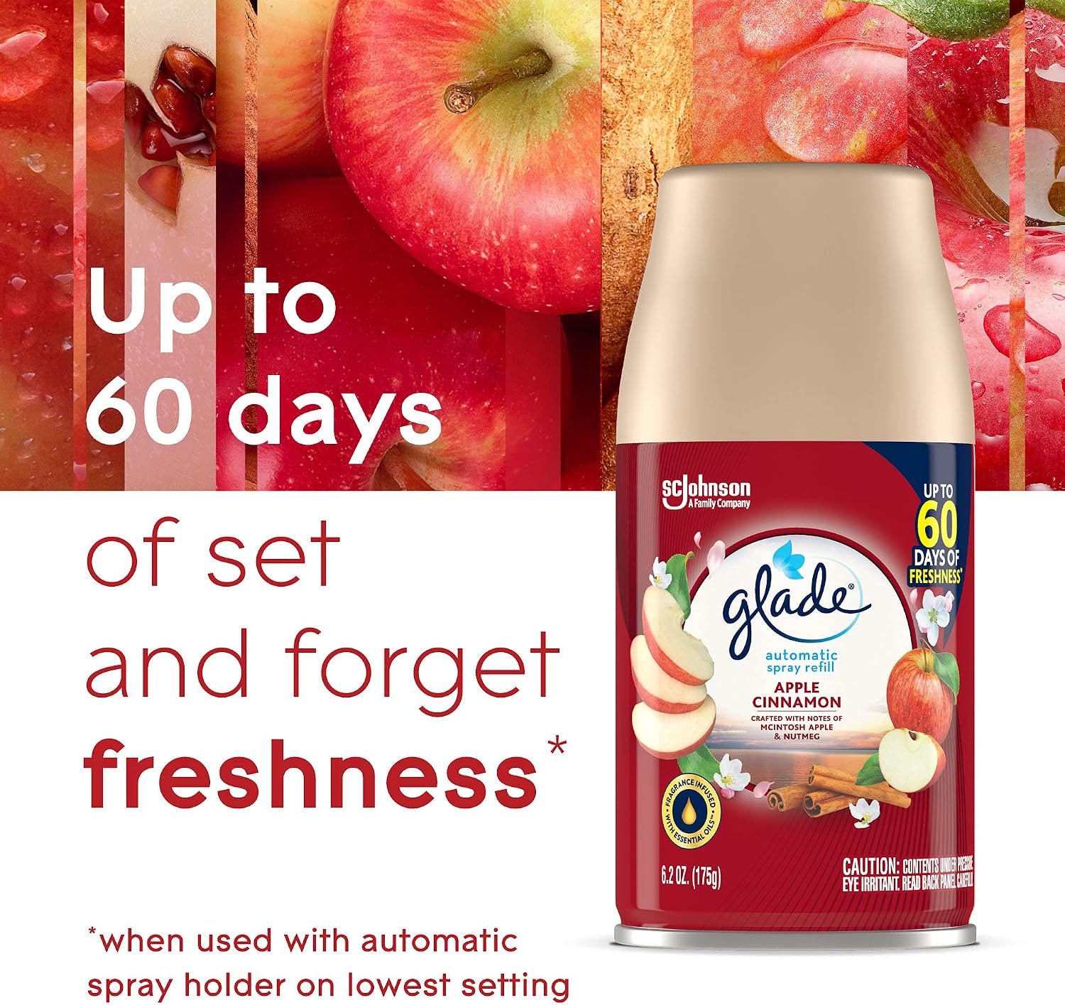 Glade Automatic Spray Refill, Air Freshener for Home and Bathroom, Cashmere Woods, 6.2 Oz