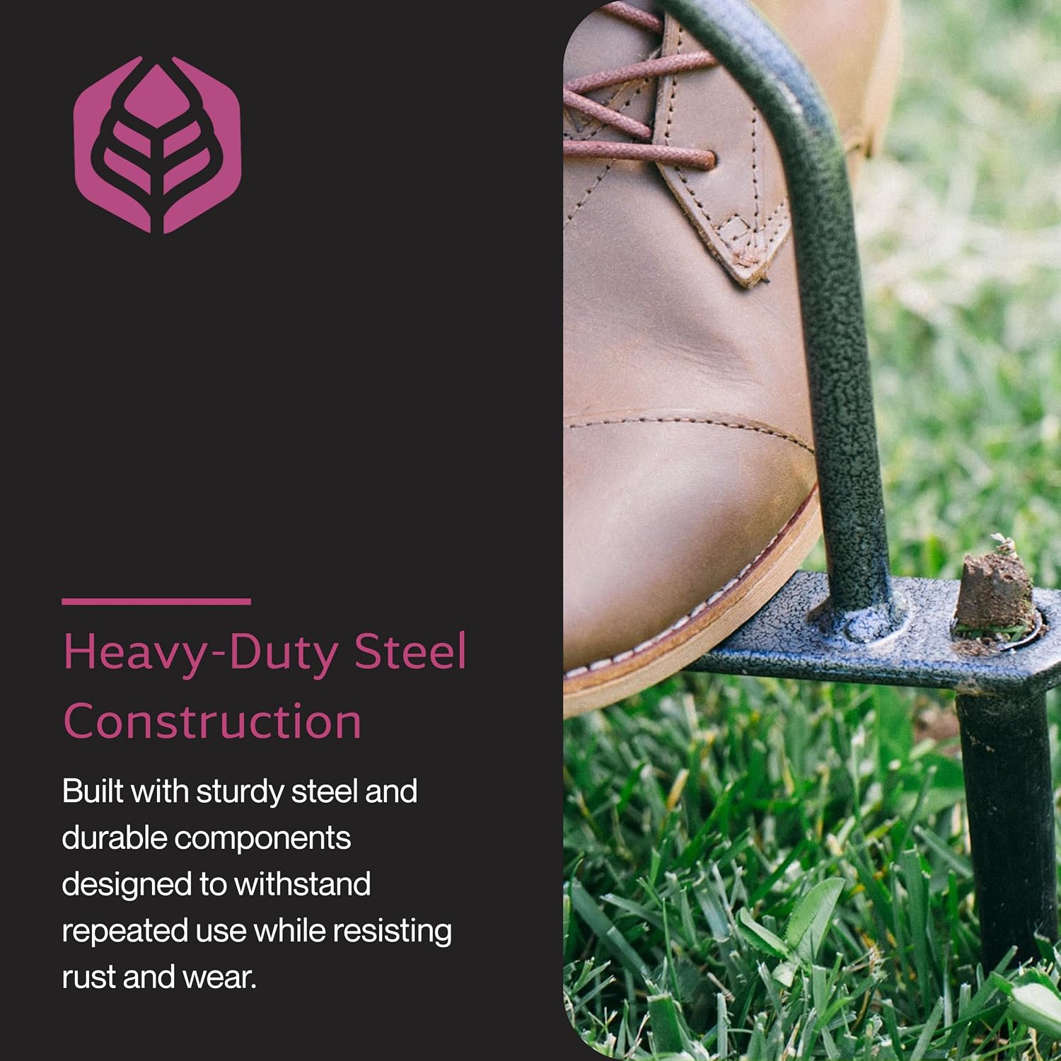 Yard Butler Manual Lawn Coring Aerator, ID-6C - Lawn Care Tool for Aerating - Long-Handled - Power-Coated Steel Construction - Comfortable Cushioned Handles Garden Tool - Easy to Use | Long-Handled Aerator, Powder-Coated Steel Construction, Cushioned Han…