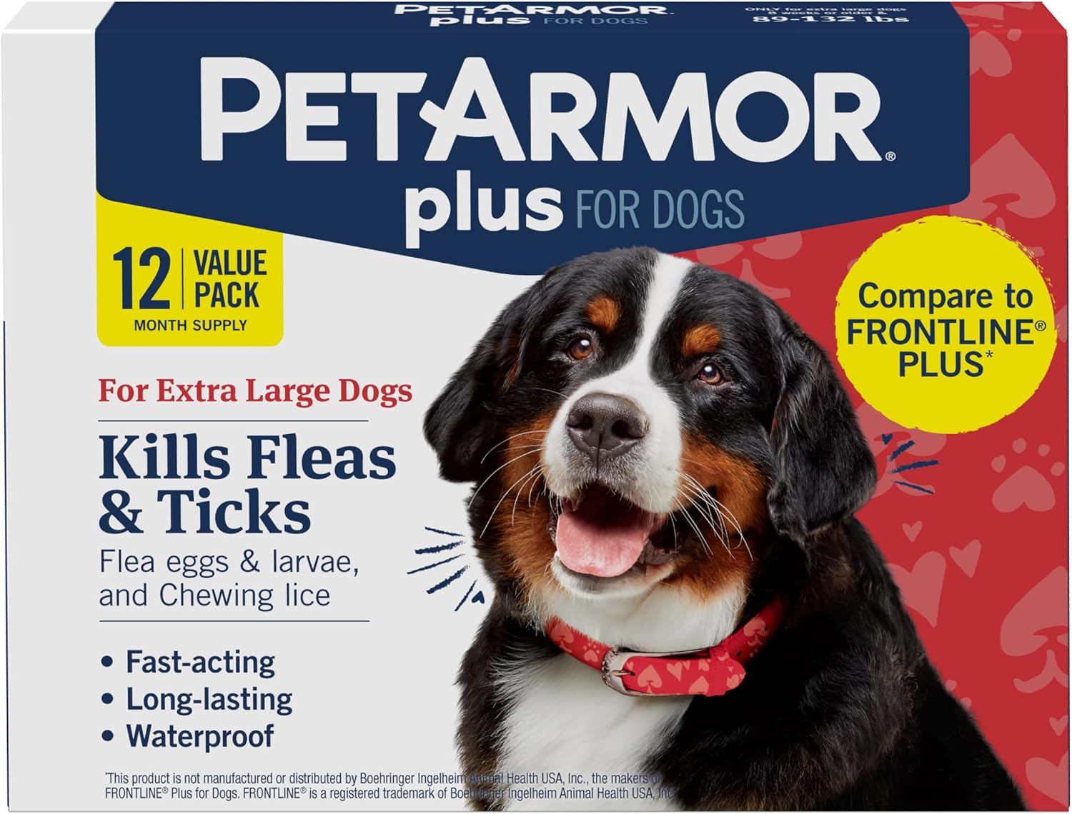 PetArmor Plus Flea and Tick Prevention for Dogs, Small Dog Flea and Tick Treatment, 3 Doses, Waterproof Topical, Fast Acting (5-22 lbs)