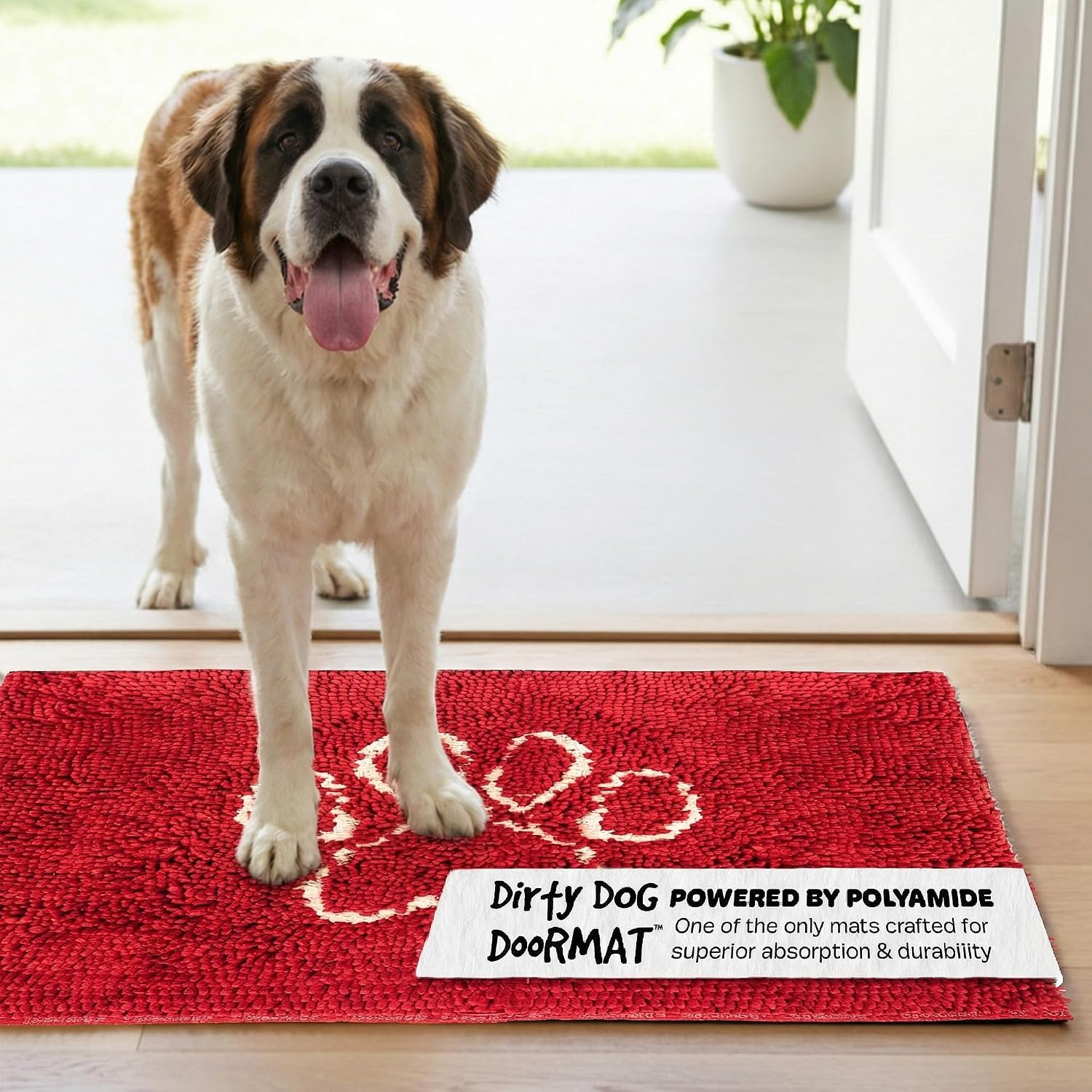 Dog Gone Smart Dirty Dog Doormat - Fast Drying Rug with Super Gripper Backing for Clean Floors - Super Absorbent and Machine Washable Mat for Muddy Paws - Grey