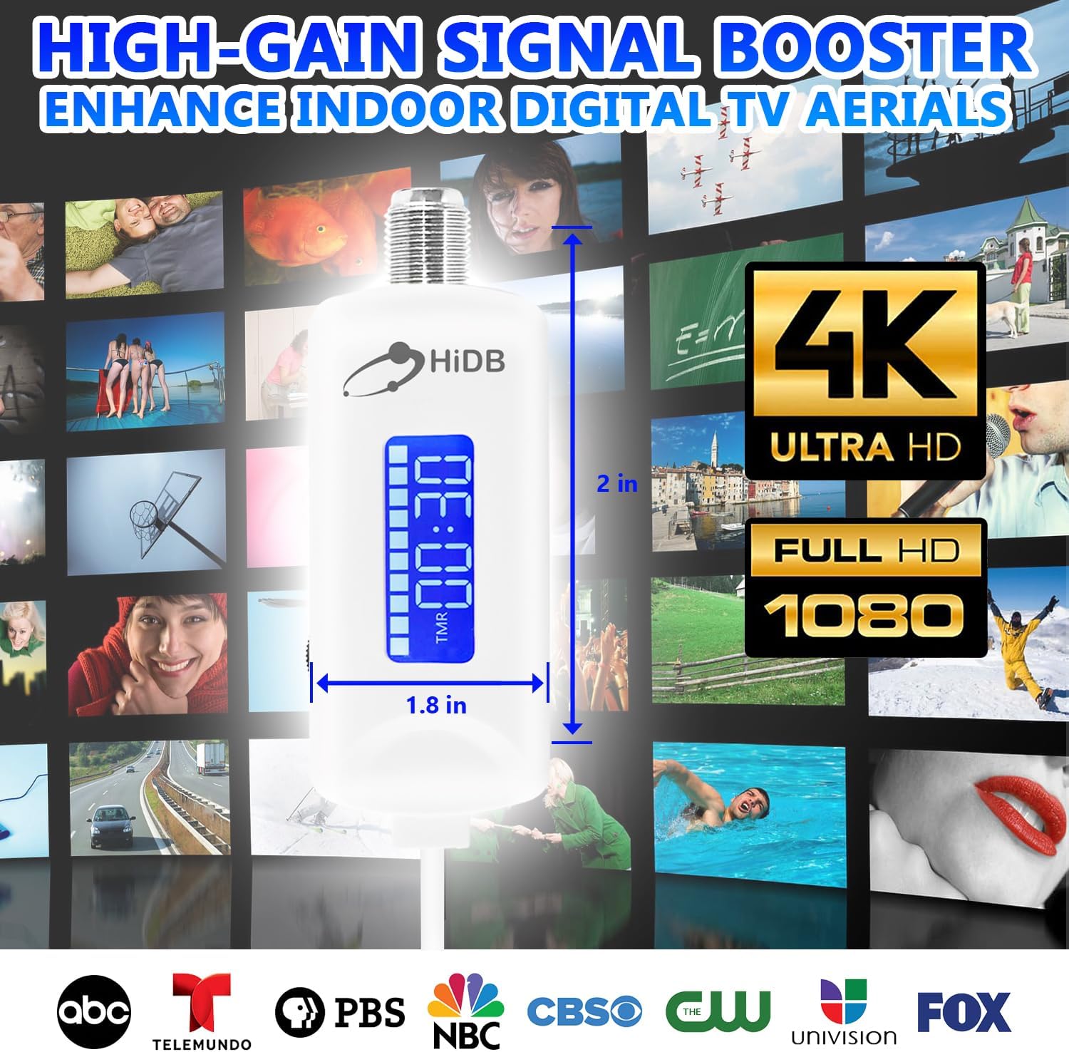 TV Antenna Amplifier Signal Booster, 25dBi High Gain TV Antenna Booster