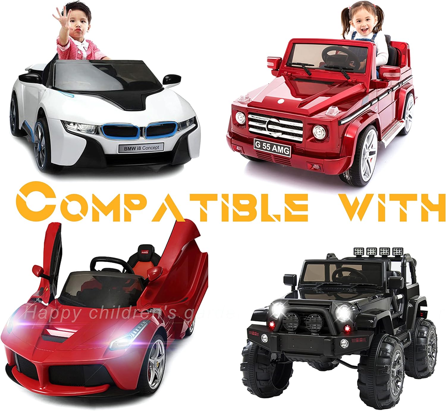 FLHFULIHUA 12 Volt Battery Charger for Kids Ride on Toys - Universal Charger for Best Choice Products Wrangler SUV，Kid Trax Dynacraft ，Kidzone