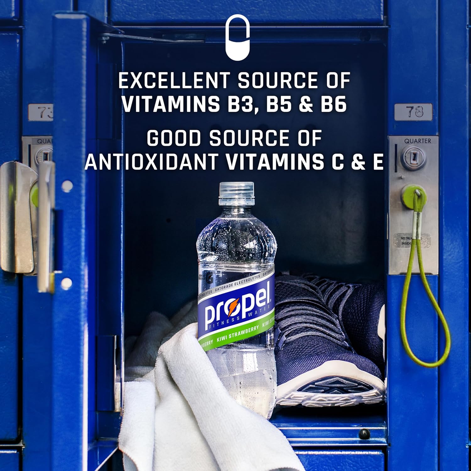 Propel, Kiwi Strawberry, Zero Calorie Sports Drinking Water with Electrolytes and Vitamins C&E, 16.9 Fl Oz (12 Count)