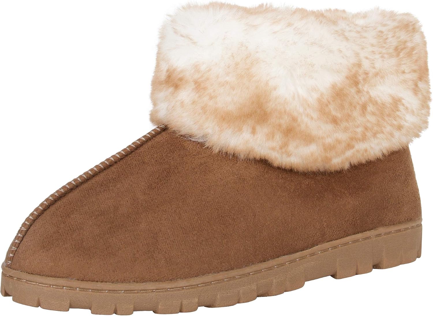 Jessica Simpson Women's and Girls Microsuede Super Soft Bootie Slippers with Indoor Outdoor Sole- Mommy & Me Set Options