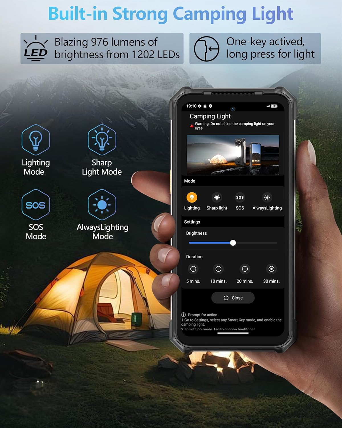 Ulefone RugKing 5 Pro Rugged Smartphone Android 16, 20000mAh(33W), 16GB(8+8)+256GB, 64MP+20MP Night Vision, 6.78" FHD+ Corning Gorilla Glass