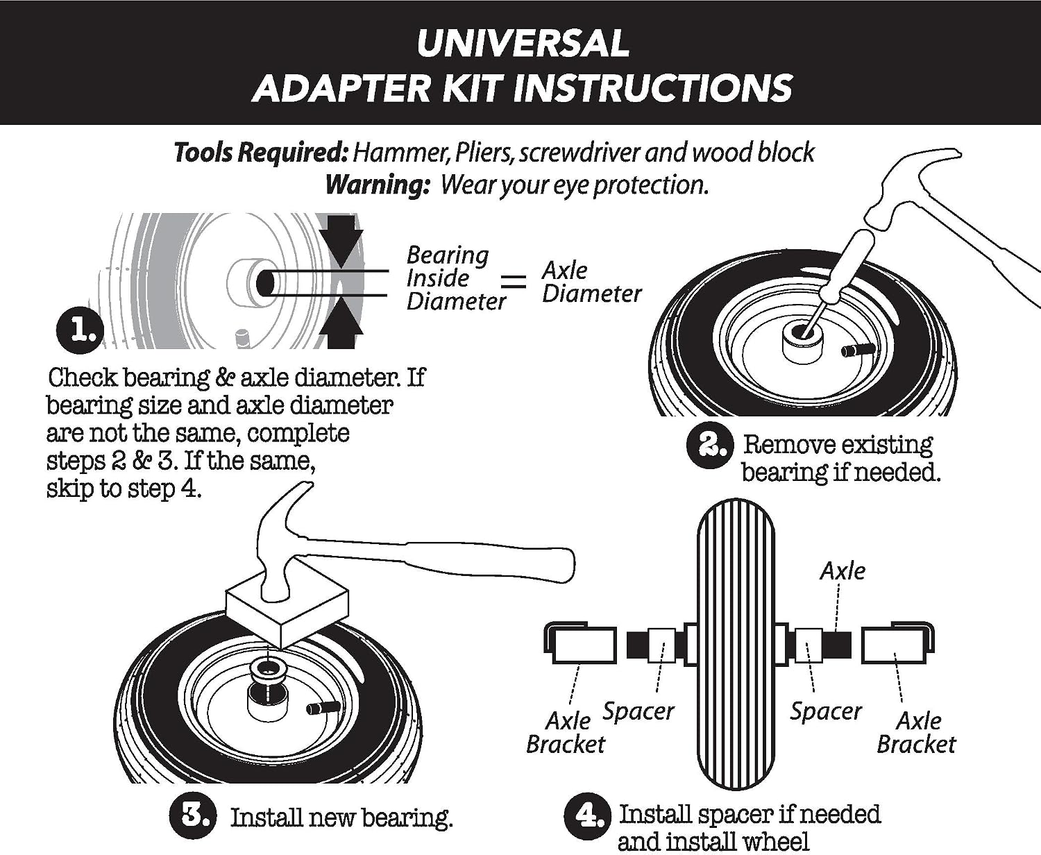 Farm and Ranch FR2200 Pneumatic Replacement Tire for Wheelbarrows and Utility Carts, 13-Inch, Black