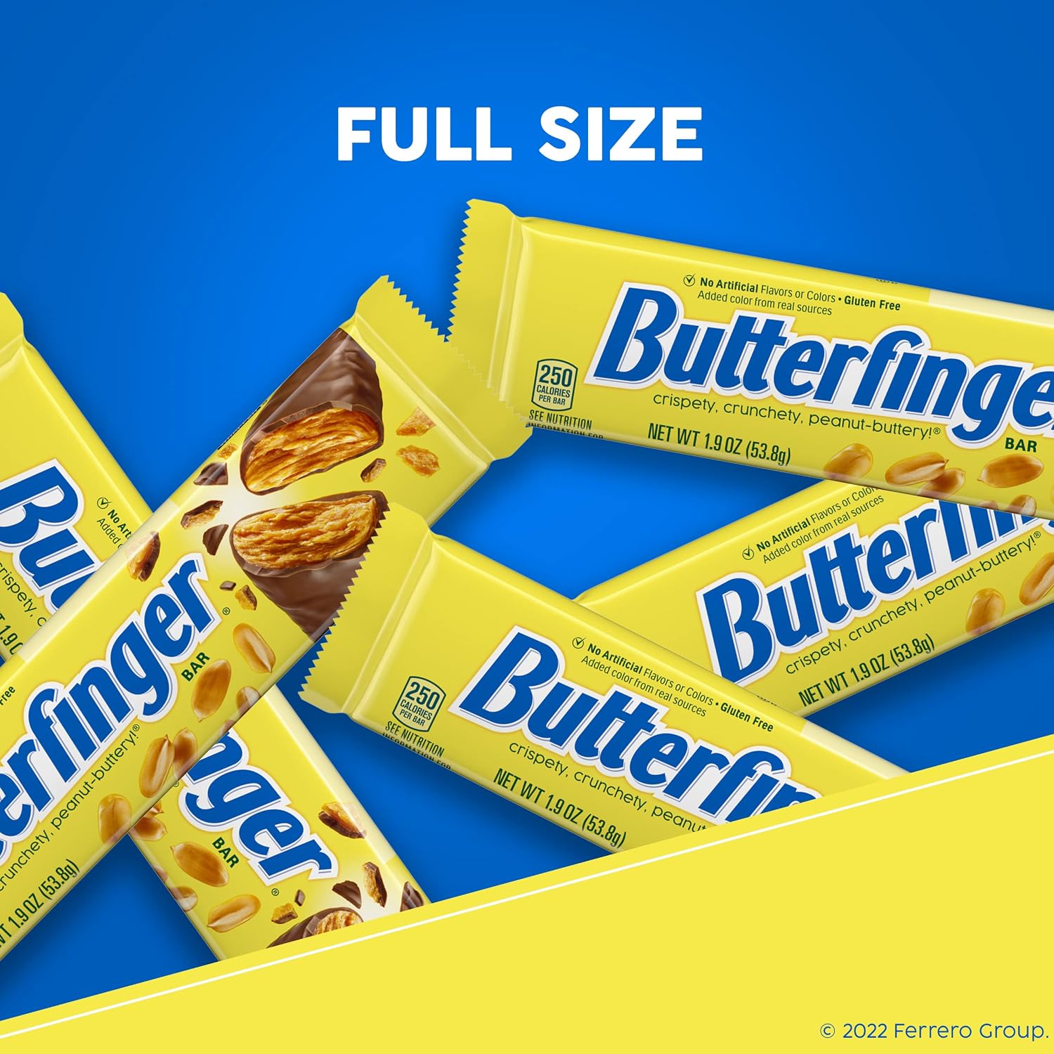 Butterfinger Full Size Candy Bar, 36 Count, Crispety Crunchety Peanut-Buttery On-The-Go Sweet Treat, 1.9 oz Each