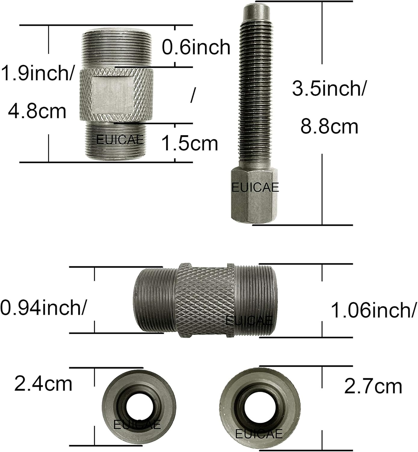 EUICAE Adjustable Wrench Clutch, Stainless Steel, 11.8in Length, Suitable for Different Distances and Sizes