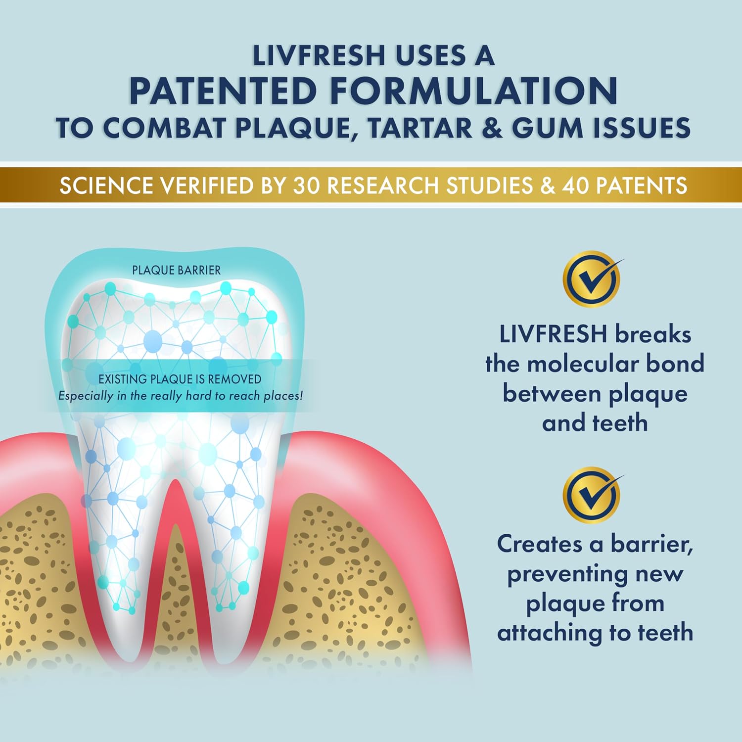 LIVFRESH Toothpaste Gel, Clinically Proven to Remove Plaque 250% Better, Improves Gum Health 190% Better, Prevents & Reduces Tartar, Freshens Breath, SLS Free Dental Gel, Wintergreen