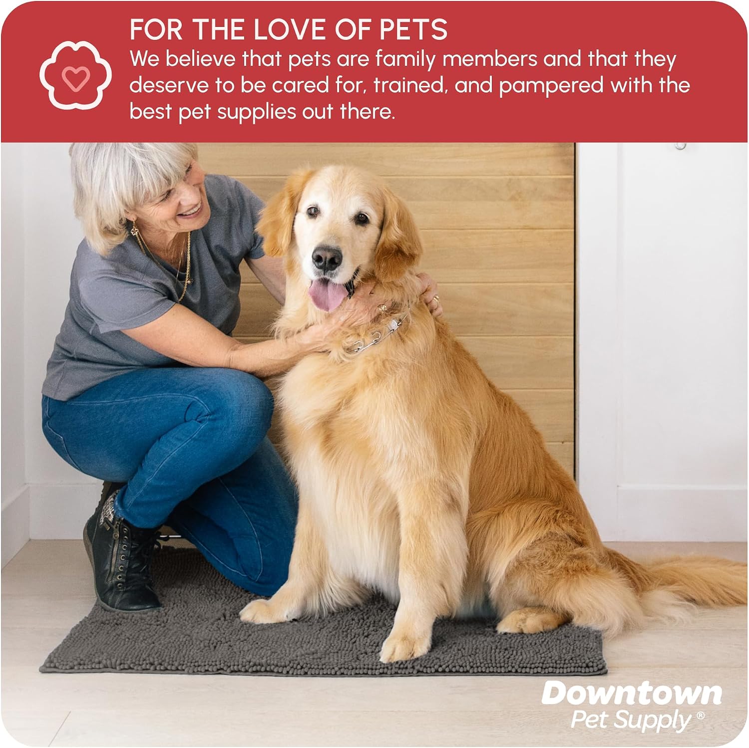 Dog Mud Mat, 31" x 20" Sage – Thick Microfiber Entry Rug for Snow, Mud & Salt – Absorbent, Quick-Dry, Washer-Safe & Non-Slip, Medium