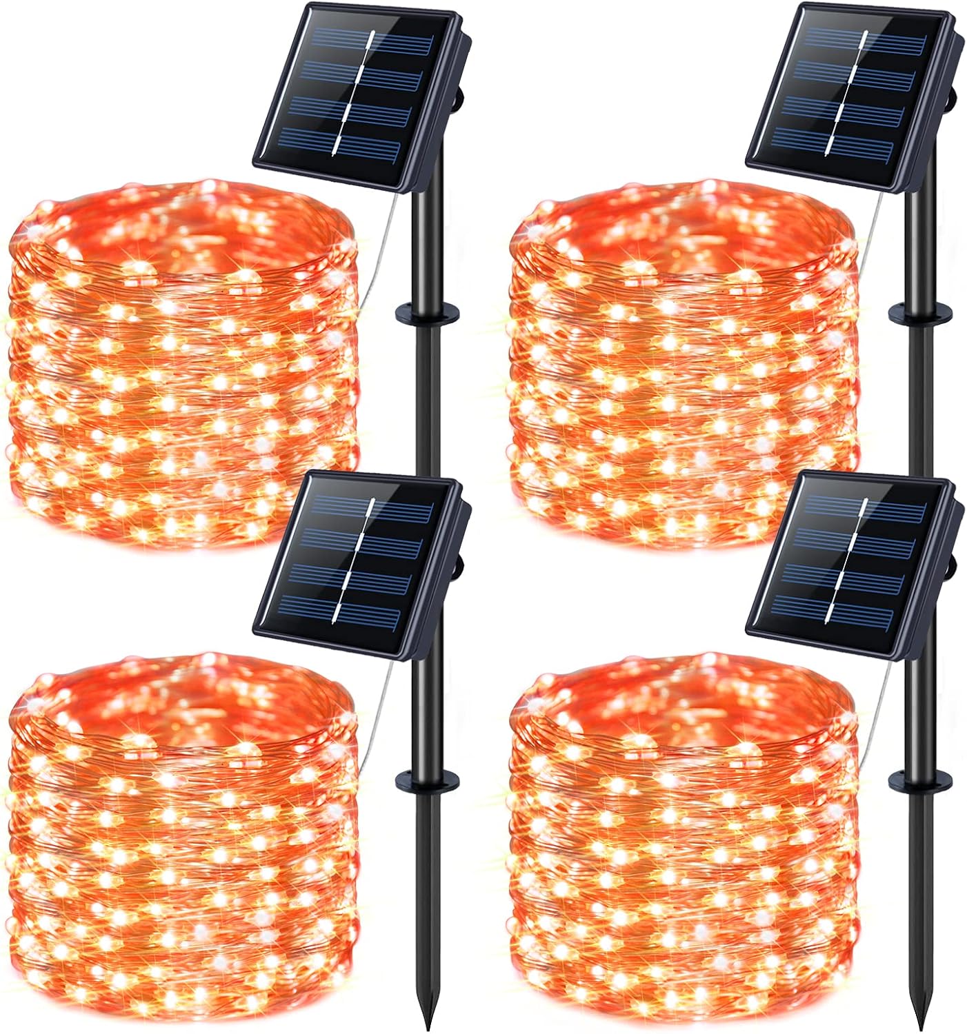 JMEXSUSS 2 Pack Solar String Lights Outdoor Total 66FT 200LED Fairy Lights | Outdoor Waterproof, 8 Modes Solar Christmas Lights for Outside Garden Tree Patio Yard Wedding Christmas Decorations, White