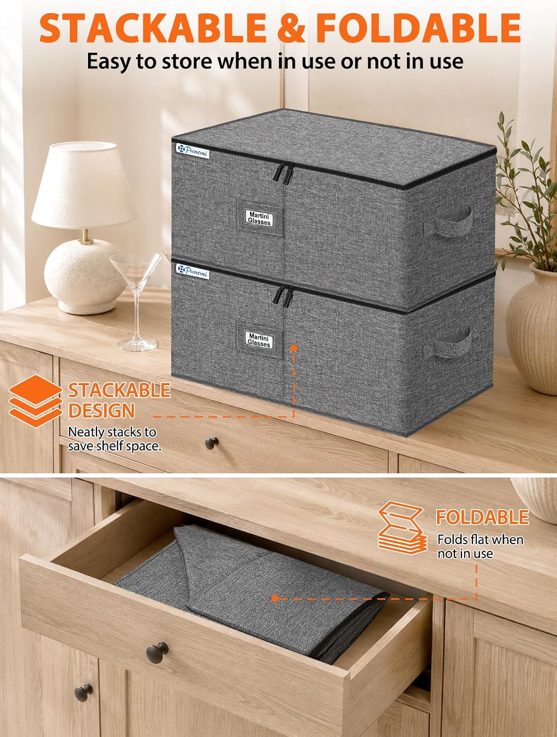 China Storage Containers, 4-Pack Hard Shell Plate & Dish Cases for Moving | Padded dividers and quilted lining protect plates and dishes; stackable for moving and holiday storage, beige hold set of 12