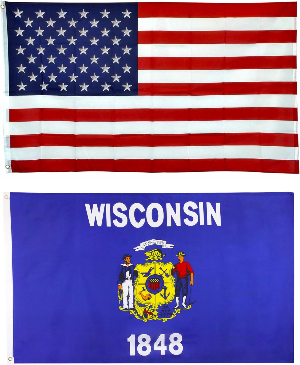 Shop72 American Flag 5x8 Ft, Allegiance to USA, American Flags for Outside, Our Allegiance To Freedom, This Garden Banner Made Heavy Duty to work outside as well, Bandera De Estados Unidos