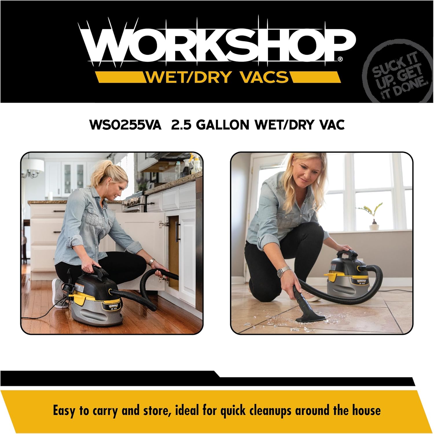 WORKSHOP Wet/Dry Vacs WS0255VA 2.5-Gallon 1.75 Peak HP Shop Vacuum Cleaner
