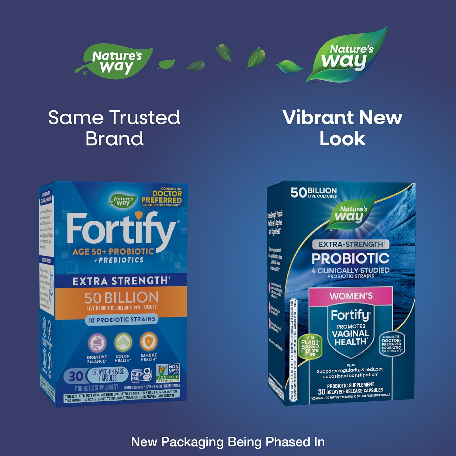 Nature's Way Women's Fortify Extra Strength(1) Pre+Probiotic, 50B CFU, 30ct | Once-Daily Capsule, Potent Multi-Strain Probiotic for Digestive