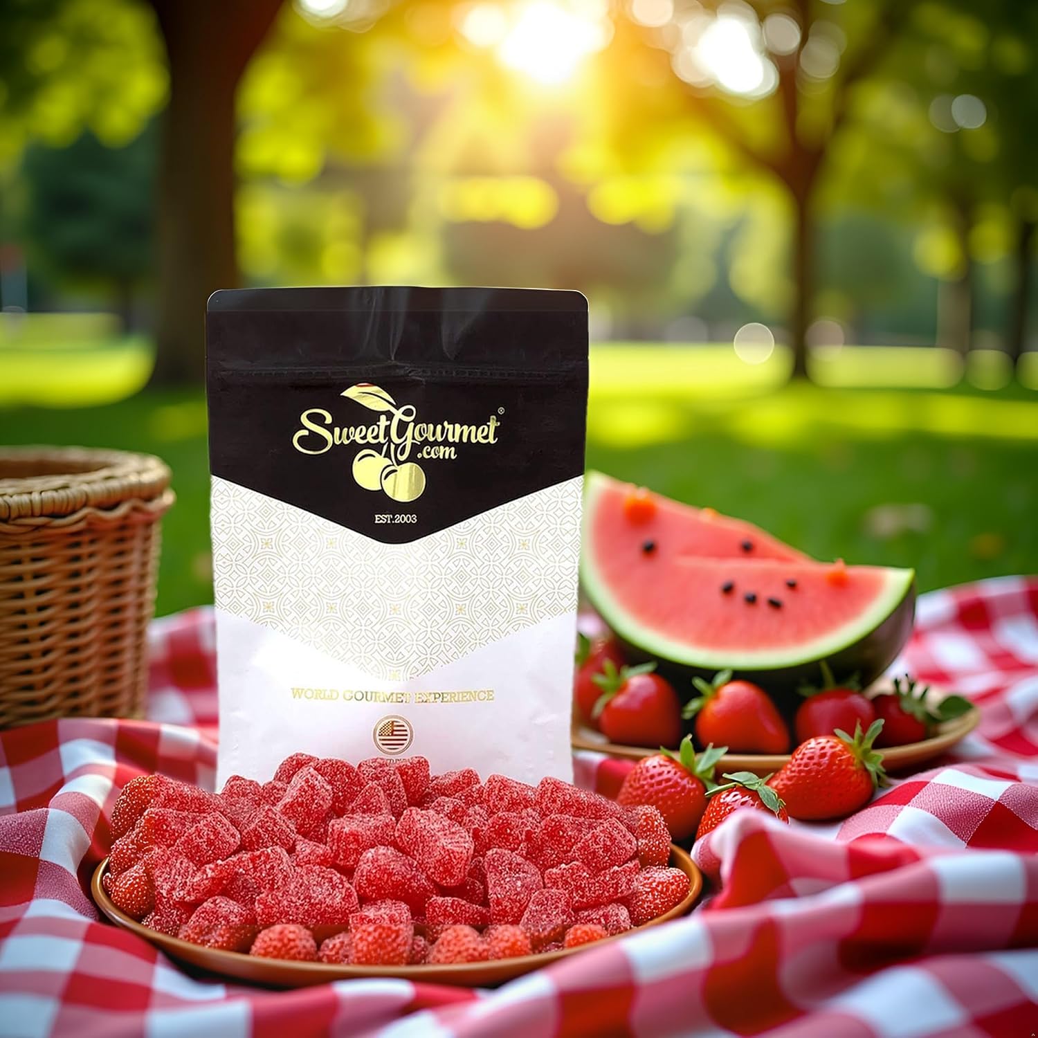SweetGourmet Cherry Fruit Slices Sugar Coated Jelly Candy, 2.5 Pound Bulk Bag