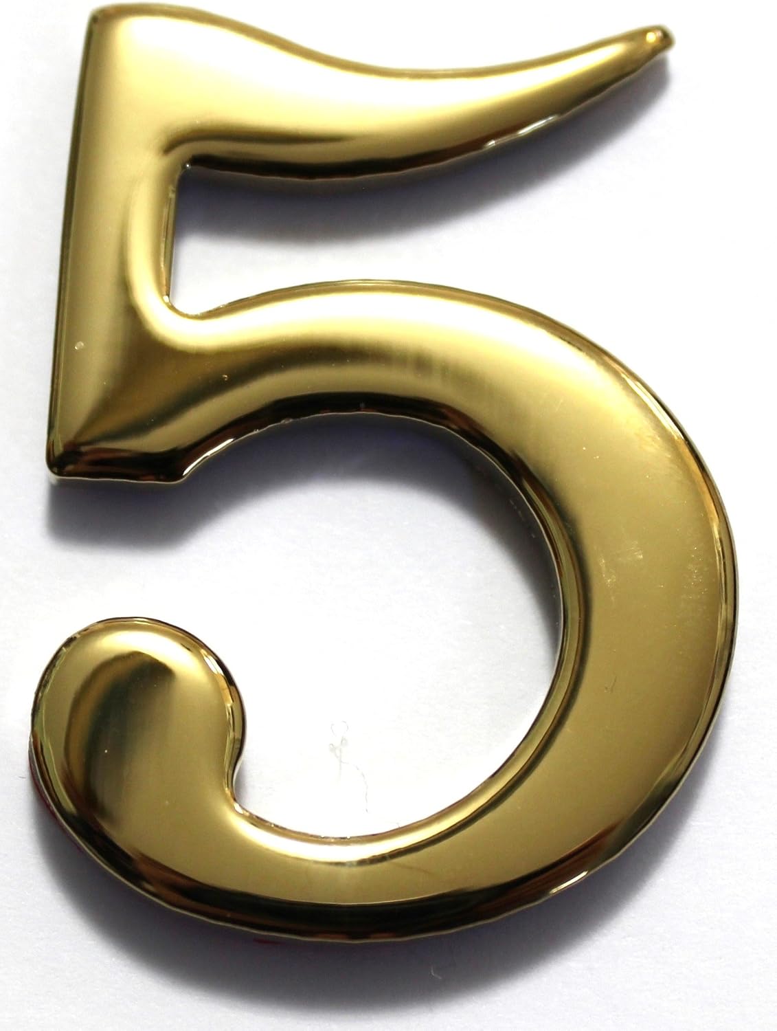 2" Solid Brass Mailbox Number #5 / Better Box Mailboxes Two Inch Tall Numbers with 3M Peel and Stick Auto Grade Adhesive - Clear Coat Sealed