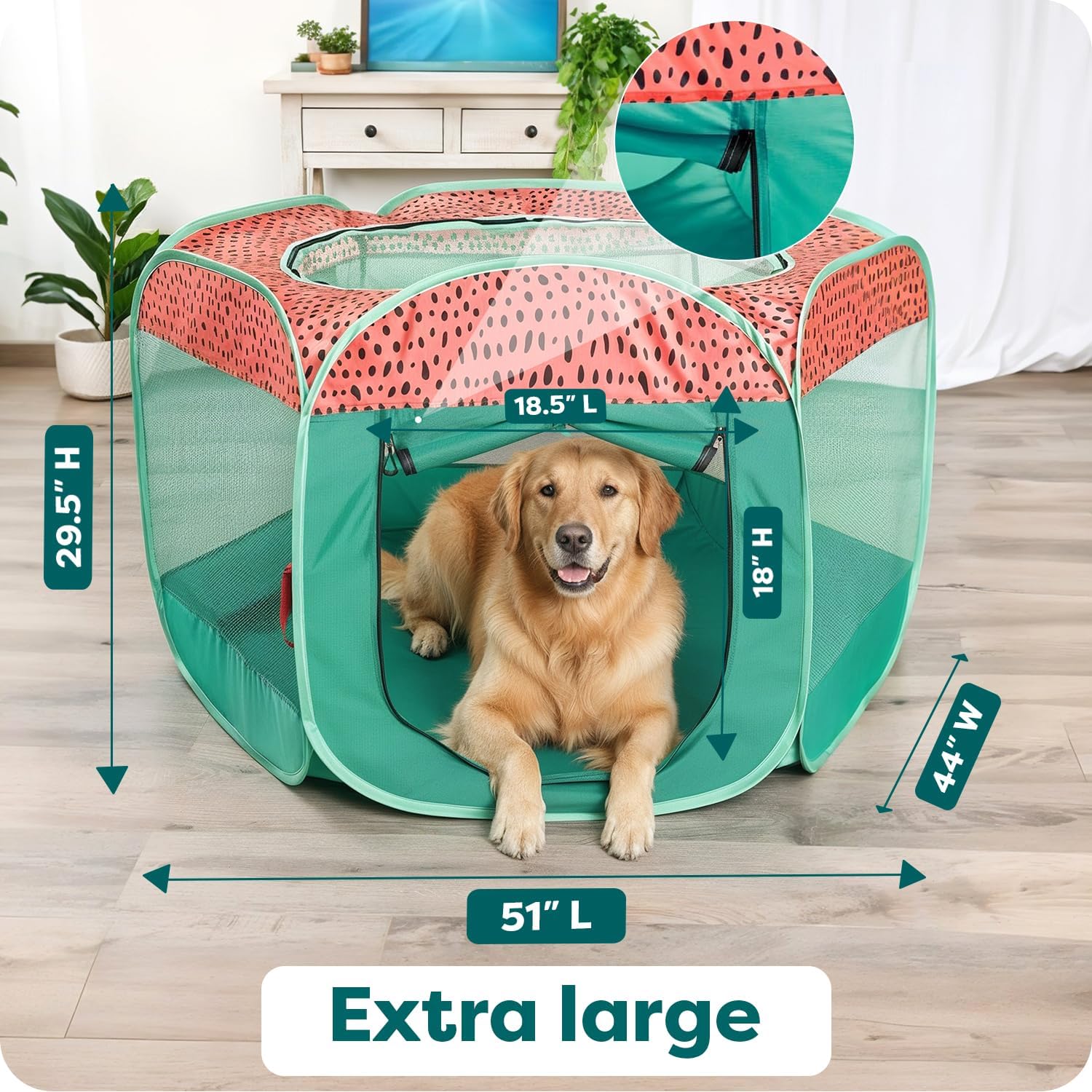 Furhaven Portable Dog Playpen Cat Tent, Pet playground,Kennel foldable indoor outdoor zippered puppy crate - Hunter Green, Medium