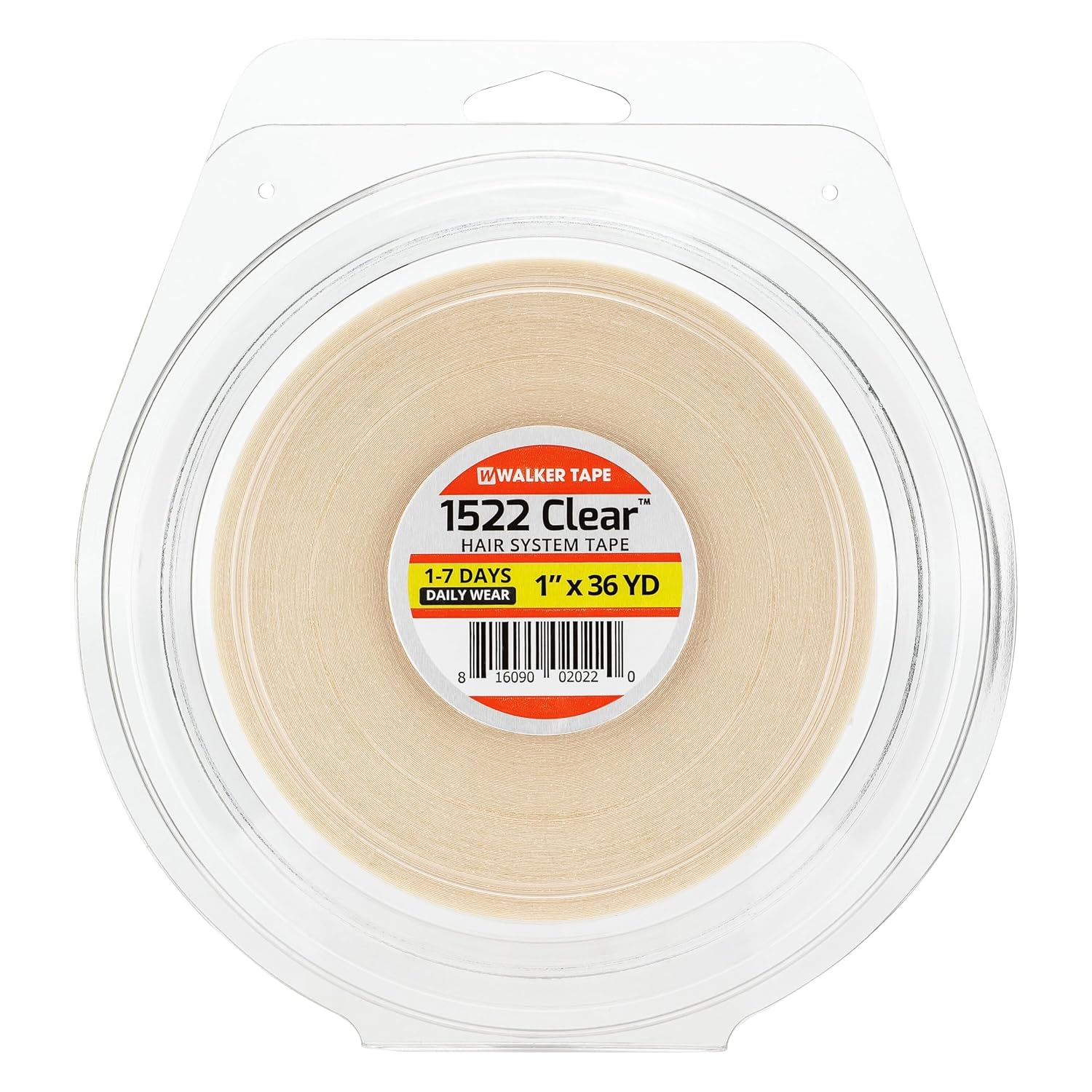 Walker Tape 1522 Clear Roll 3/4 x 36 Yards for Wig Installs, Lace Systems, Toupee Applications, Hair Tape Prep and Adhesive Strips Use Offering Hypoallergenic Comfort, Daily Wear Hold and Low Residue