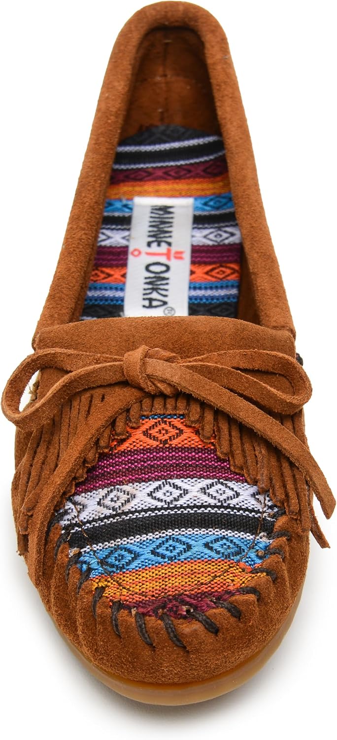 Minnetonka Women's Kilty Suede Hardsole Moccasin