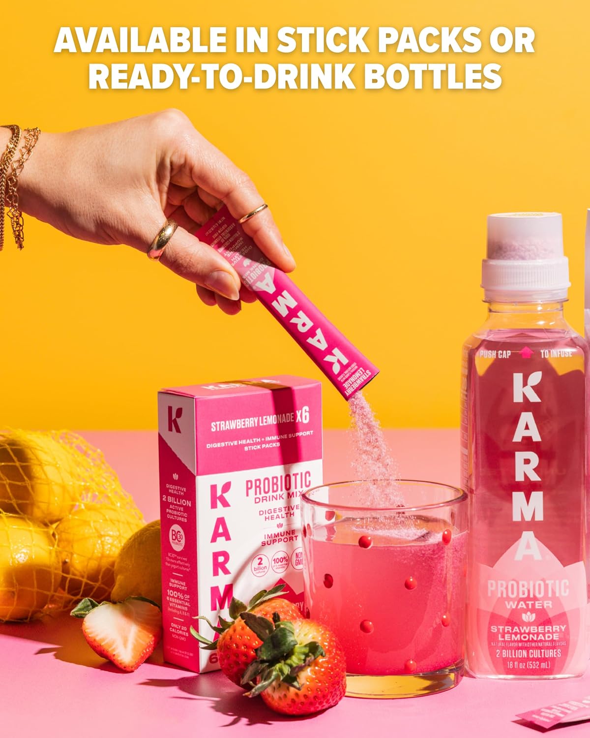 Karma Probiotic Water - 12 Pack, Berry Cherry Drink - Immune & Gut Health Support