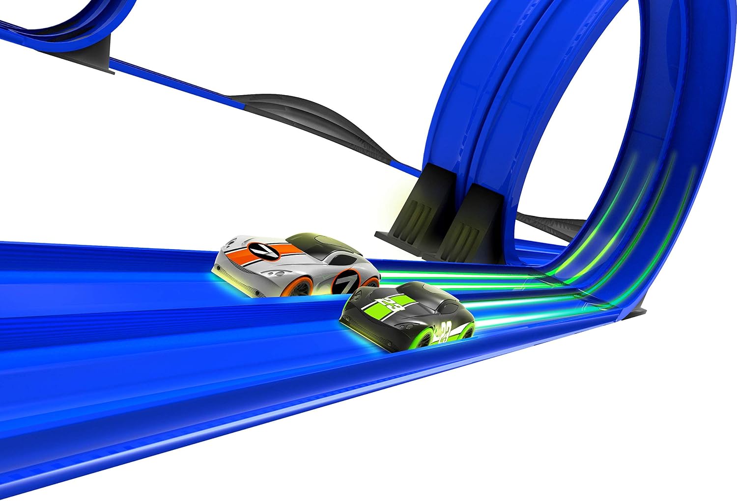 2.4 GHz Radio Control Remote Slot-Less, Cordless Racing Super Loop Speedway Track Set with Two Cars